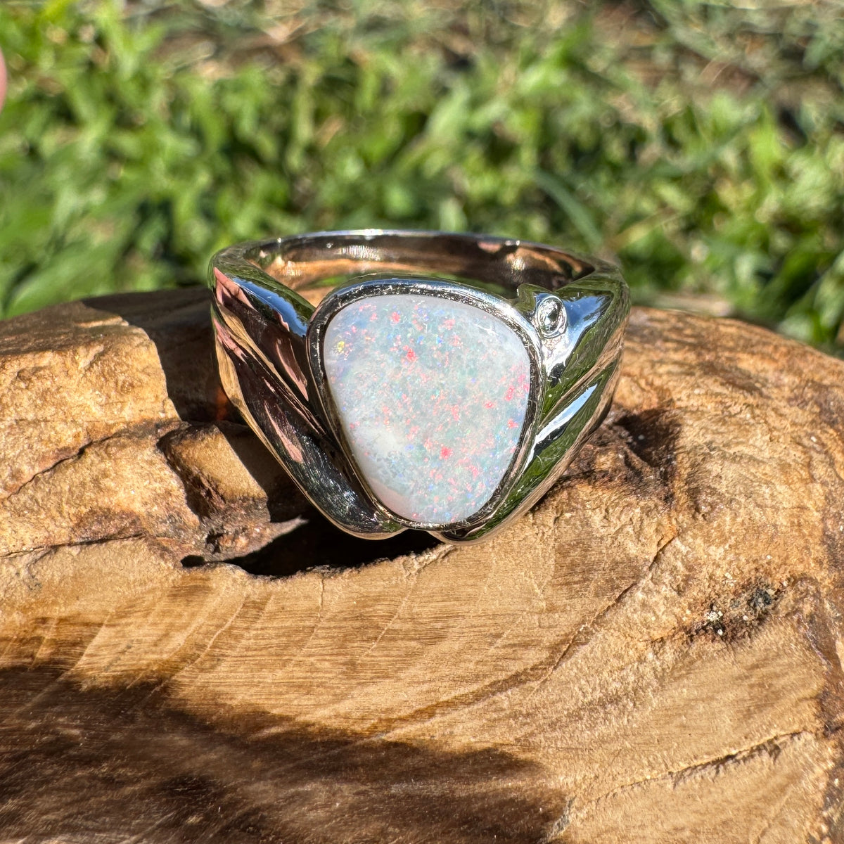 1.2ct Coober Pedy Opal Ring ~ 'Point Lookout Glow' | 925 Sterling Silver | Solid Australian Opal