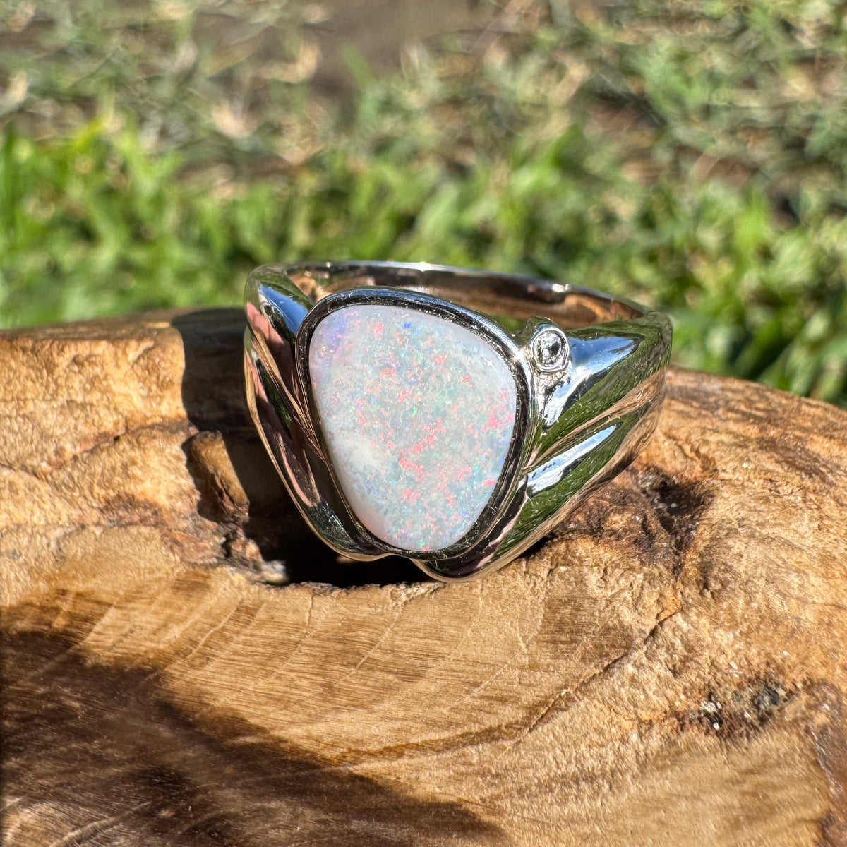 1.2ct Coober Pedy Opal Ring ~ 'Point Lookout Glow' | 925 Sterling Silver | Solid Australian Opal
