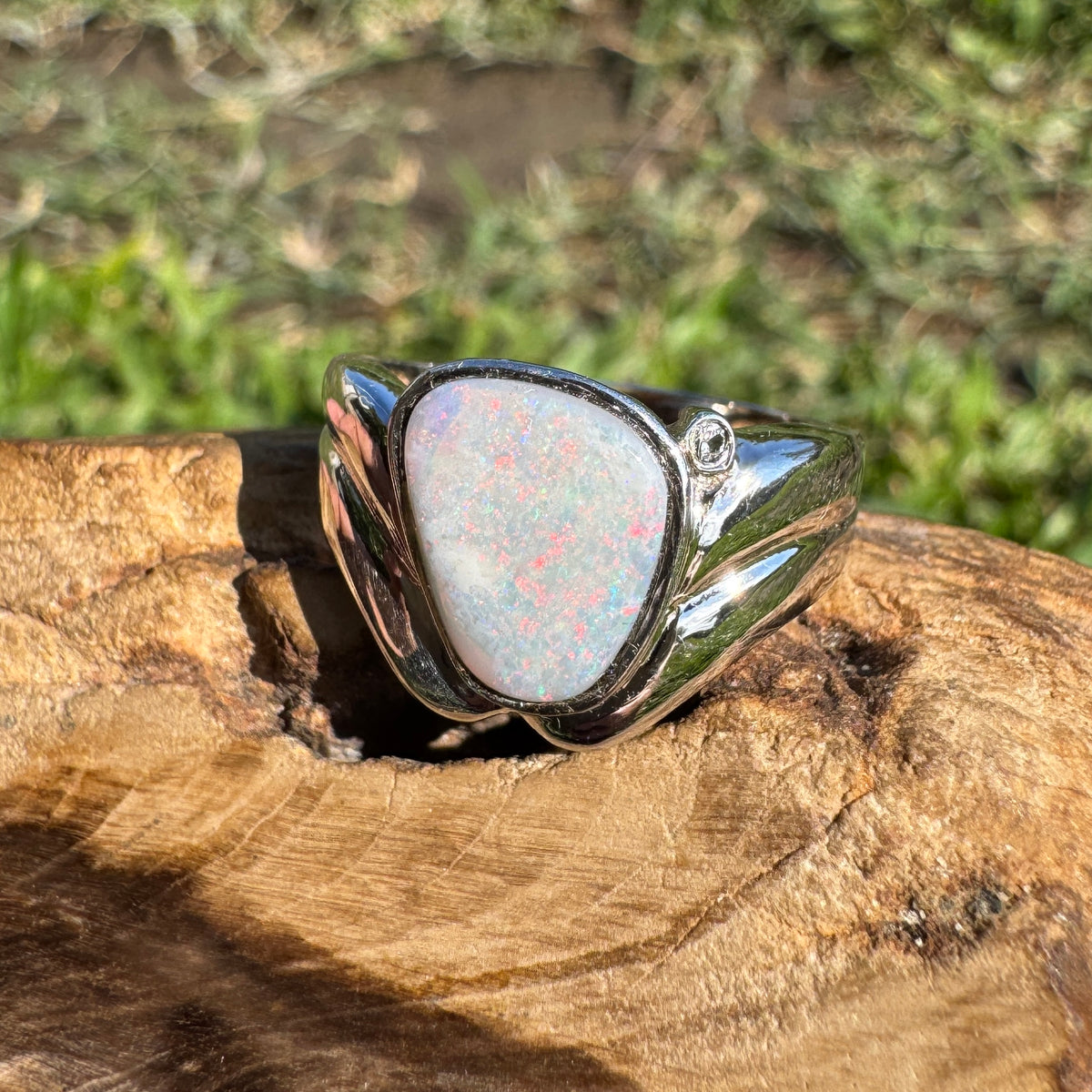 1.2ct Coober Pedy Opal Ring ~ 'Point Lookout Glow' | 925 Sterling Silver | Solid Australian Opal