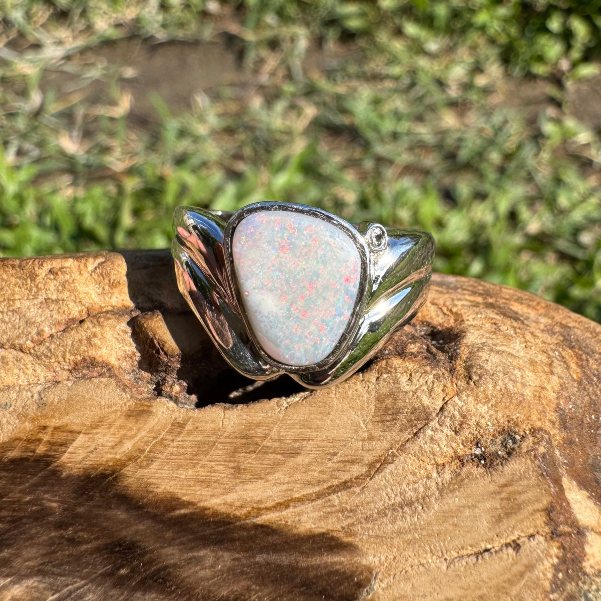 1.2ct Coober Pedy Opal Ring ~ 'Point Lookout Glow' | 925 Sterling Silver | Solid Australian Opal