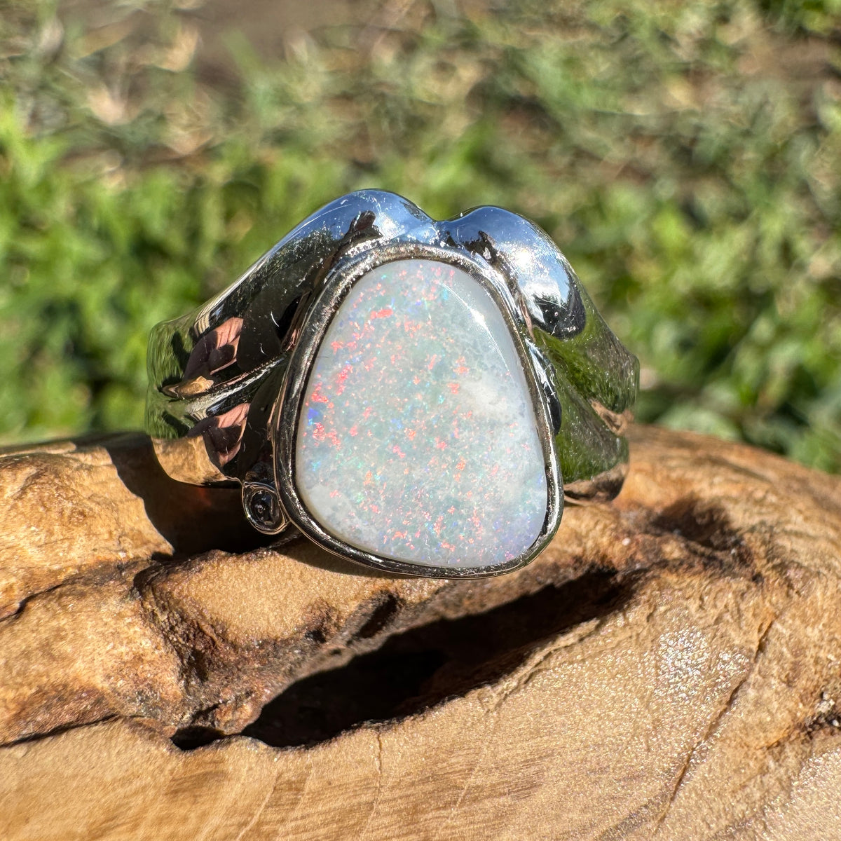 1.2ct Coober Pedy Opal Ring ~ 'Point Lookout Glow' | 925 Sterling Silver | Solid Australian Opal