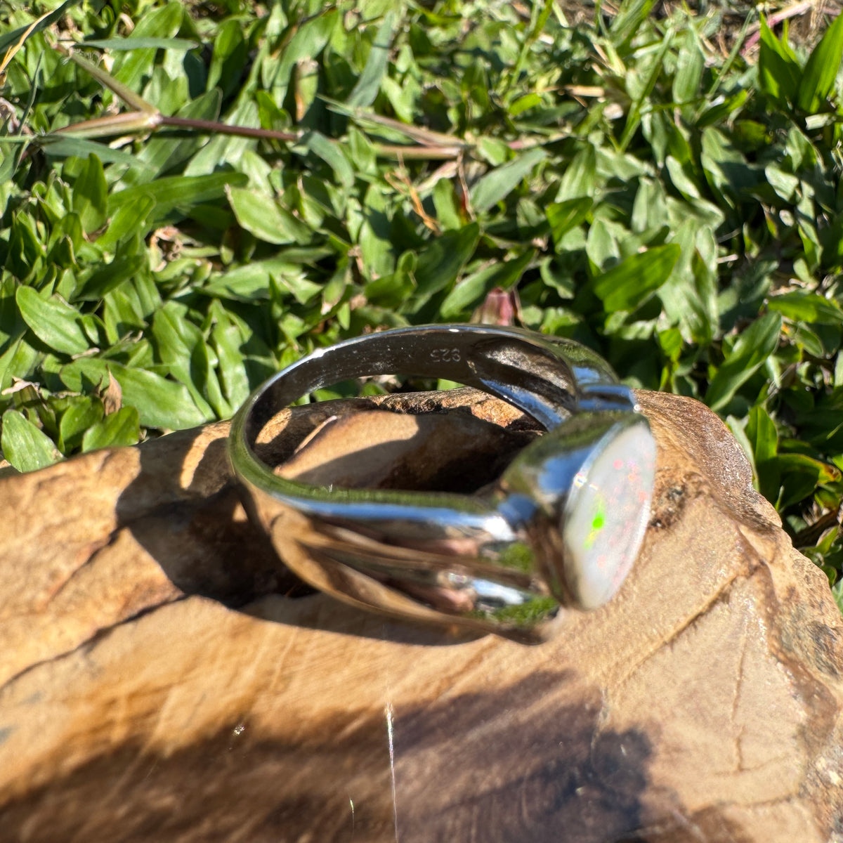 1.2ct Coober Pedy Opal Ring ~ 'Point Lookout Glow' | 925 Sterling Silver | Solid Australian Opal