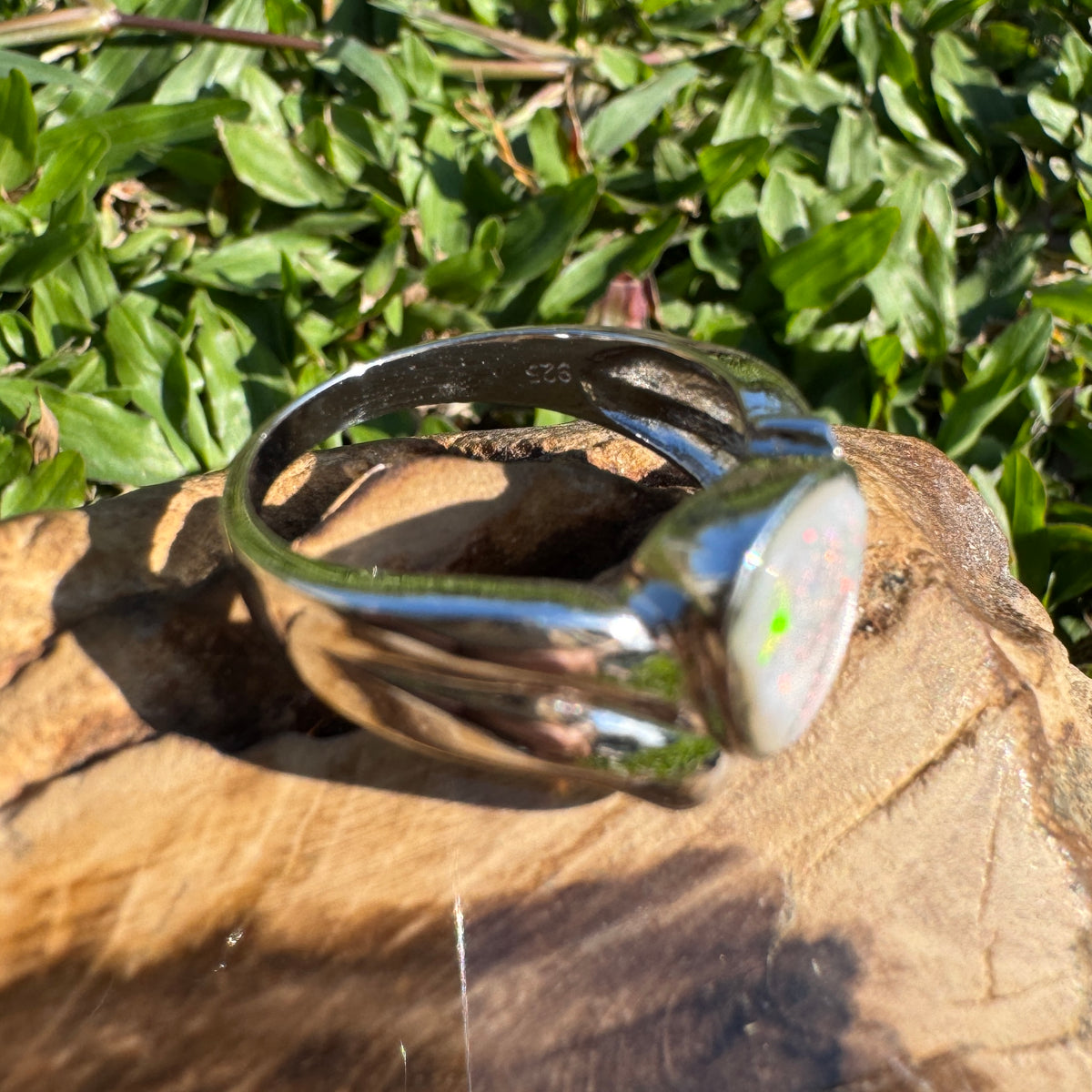1.2ct Coober Pedy Opal Ring ~ 'Point Lookout Glow' | 925 Sterling Silver | Solid Australian Opal