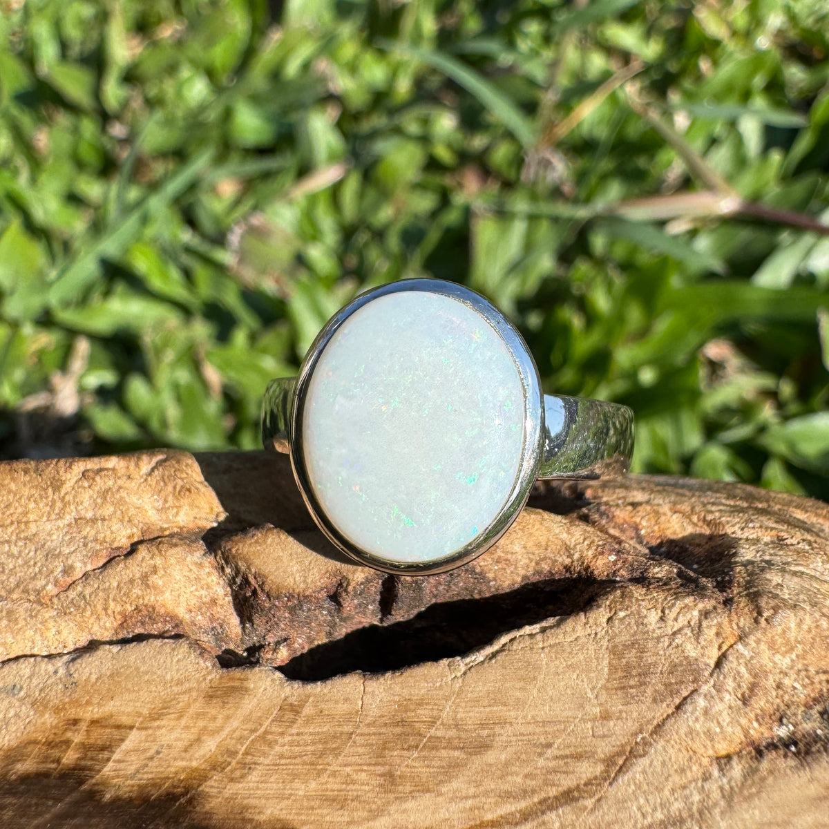 2.5ct Coober Pedy Opal Ring ~ 'Hyden Firelight' | 925 Sterling Silver | Solid Australian Opal