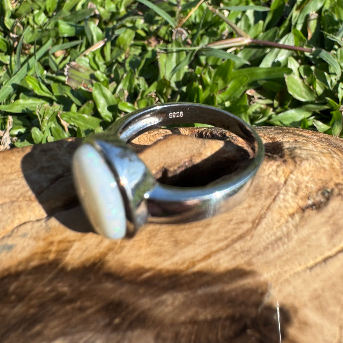 2.5ct Coober Pedy Opal Ring ~ 'Hyden Firelight' | 925 Sterling Silver | Solid Australian Opal