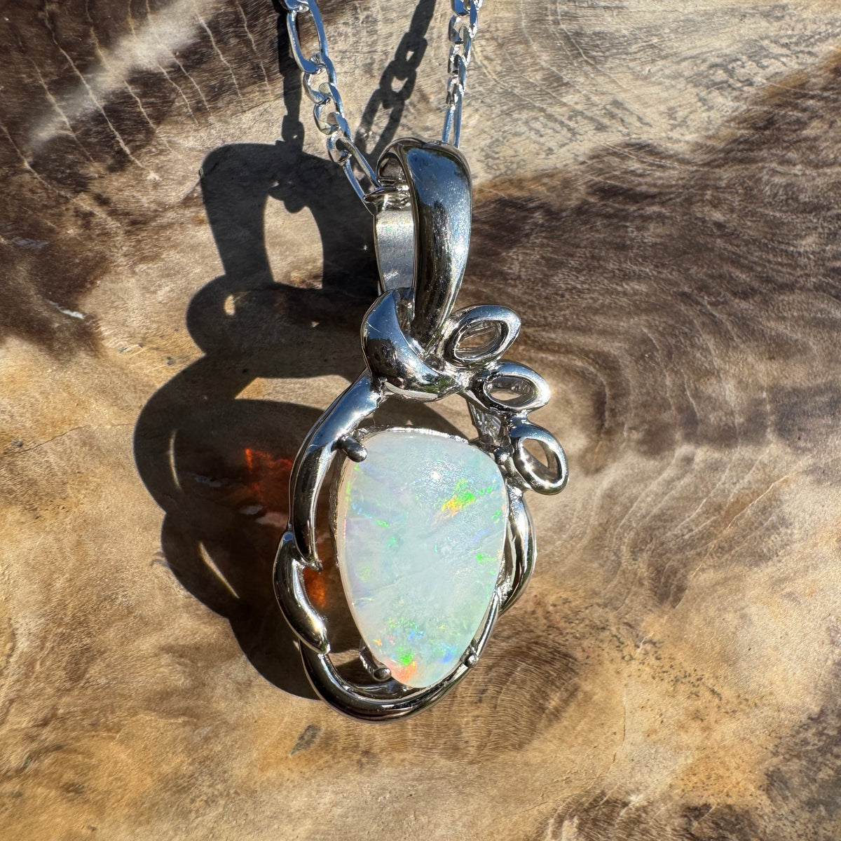2.8ct Coober Pedy Opal Pendant Necklace ~ 'Kings Canyon Colour' | 925 Sterling Silver | Solid Australian Opal