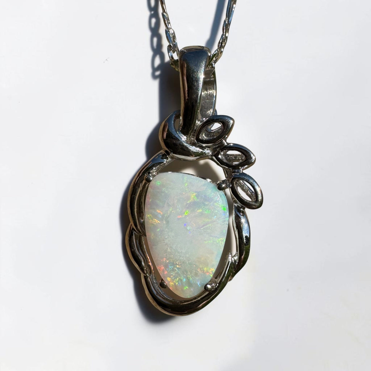 2.8ct Coober Pedy Opal Pendant Necklace ~ 'Kings Canyon Colour' | 925 Sterling Silver | Solid Australian Opal