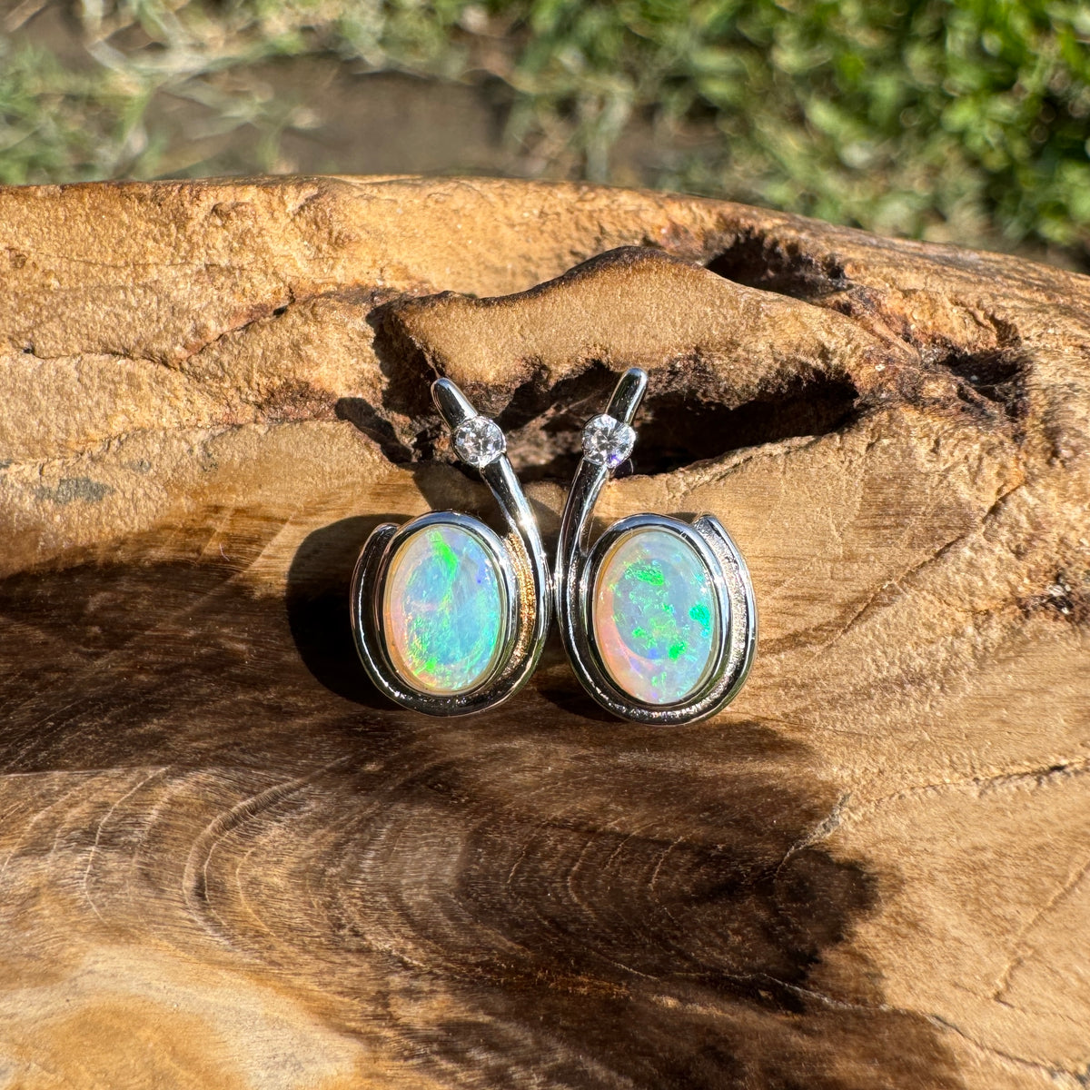 0.5ct Coober Pedy Opal Stud Earrings ~ 'Hahndorf Blush' | Rose Gold Coated 925 Sterling Silver | Solid Australian Opal