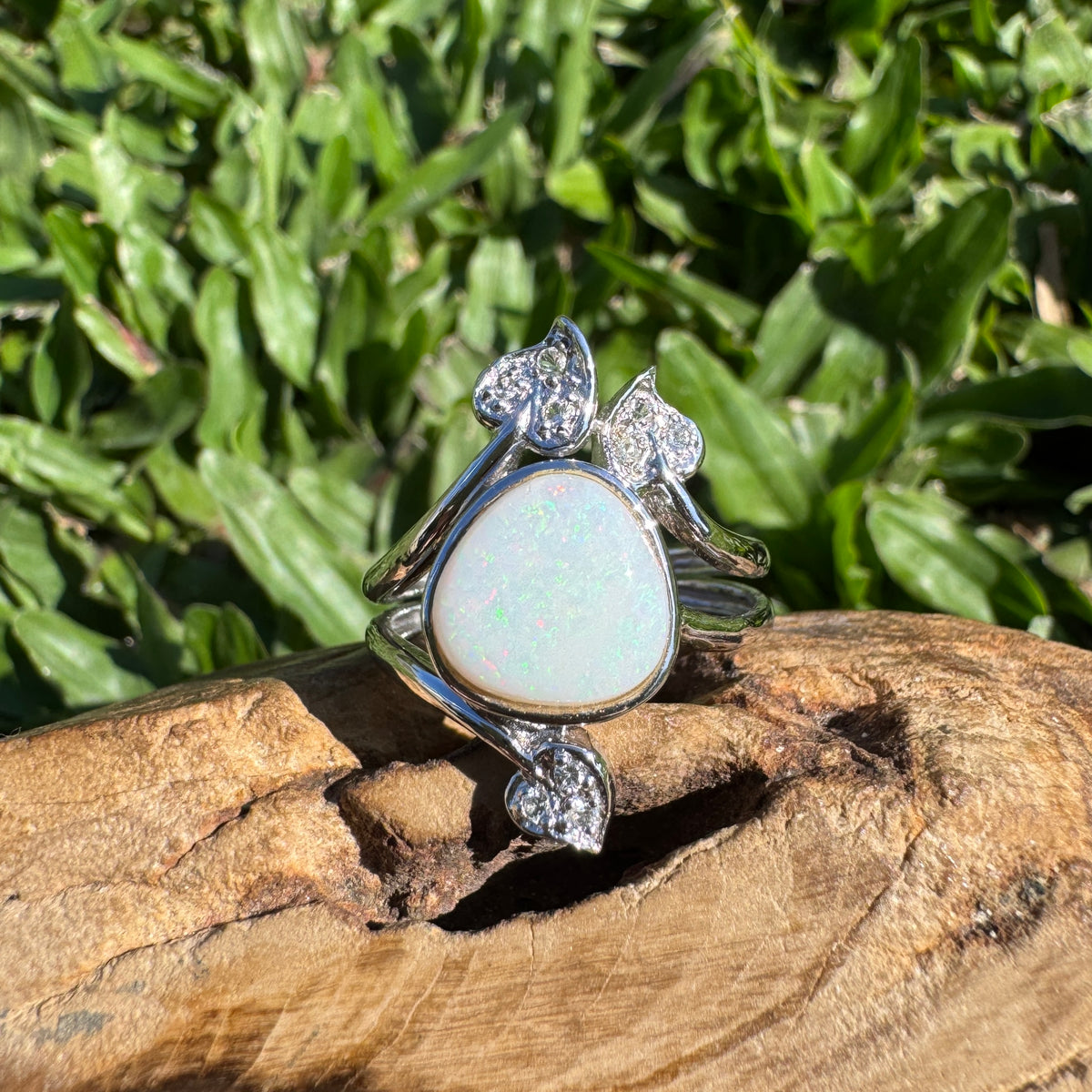 2ct Coober Pedy Opal Ring ~ 'Alice Springs Colour' | 925 Sterling Silver | Solid Australian Opal