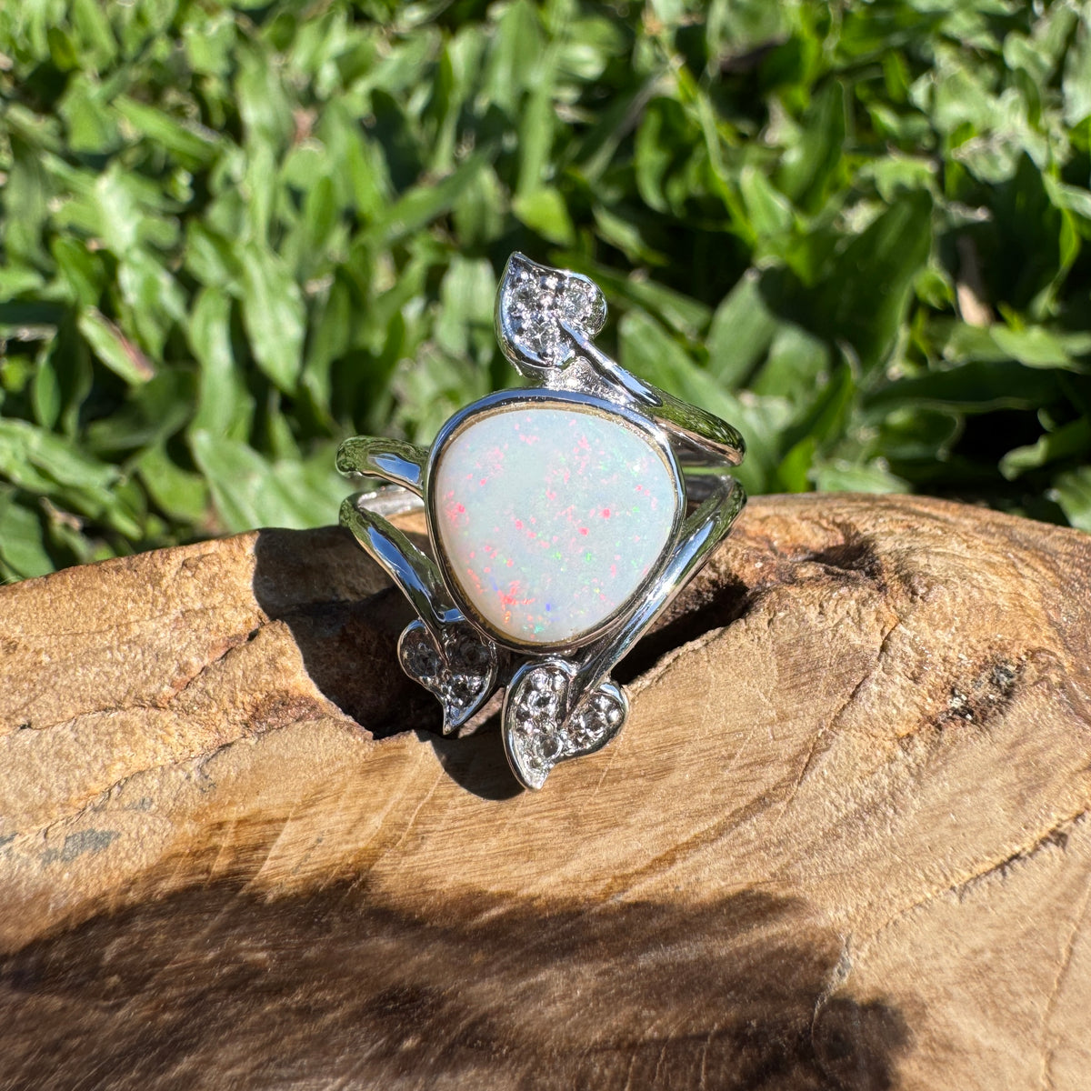 2ct Coober Pedy Opal Ring ~ 'Alice Springs Colour' | 925 Sterling Silver | Solid Australian Opal
