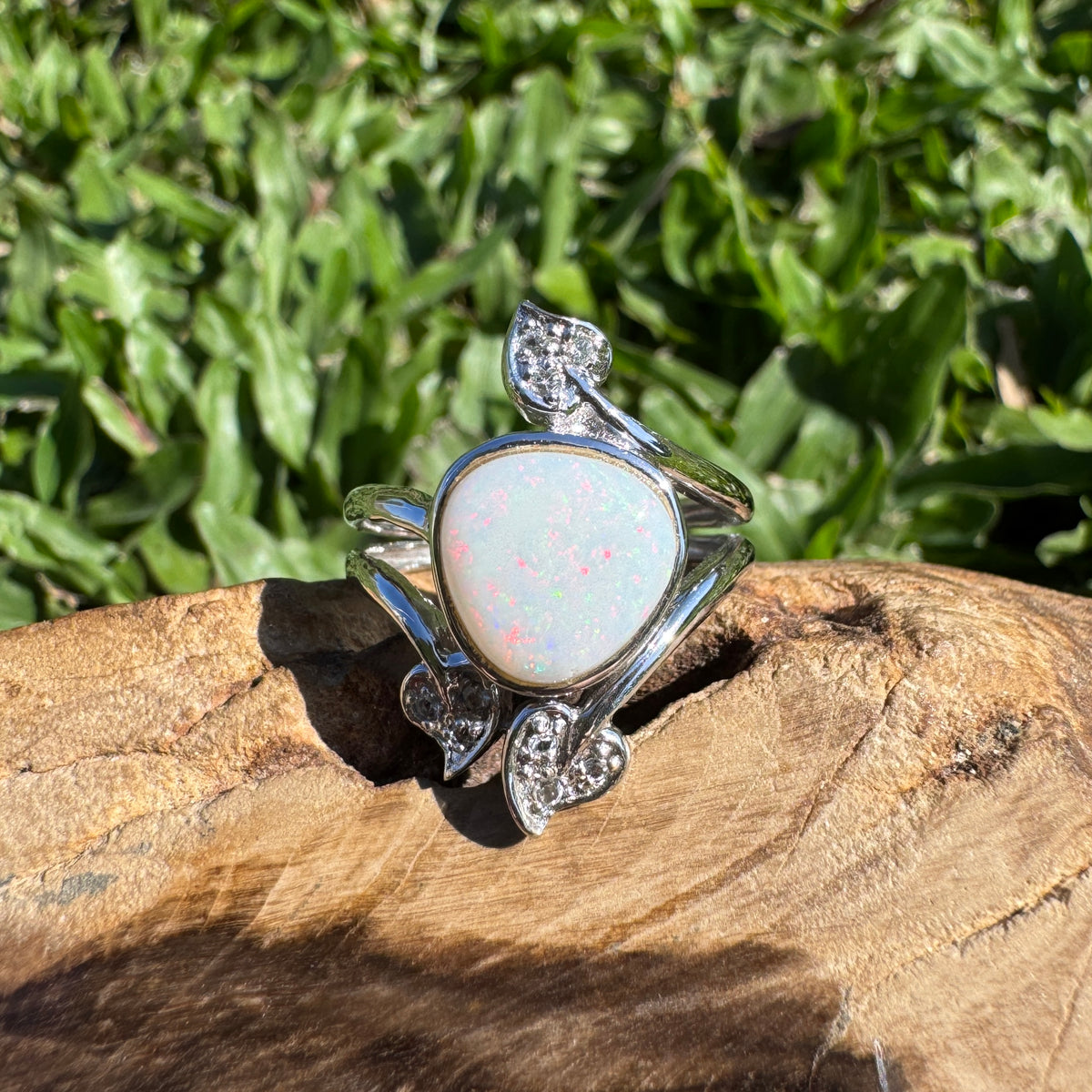2ct Coober Pedy Opal Ring ~ 'Alice Springs Colour' | 925 Sterling Silver | Solid Australian Opal