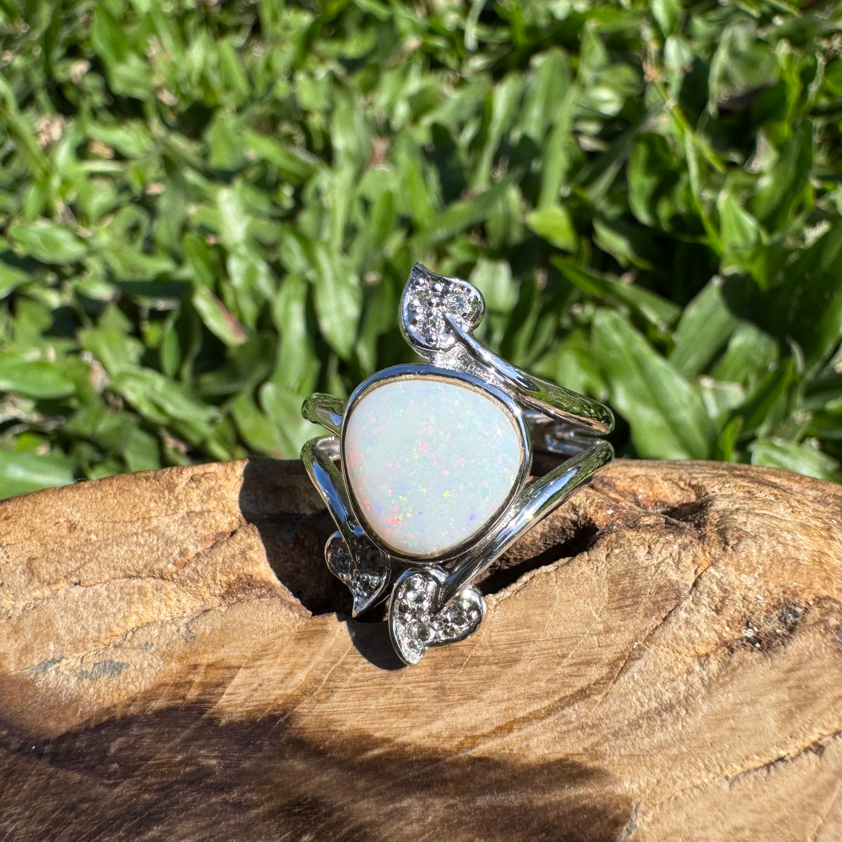 2ct Coober Pedy Opal Ring ~ 'Alice Springs Colour' | 925 Sterling Silver | Solid Australian Opal