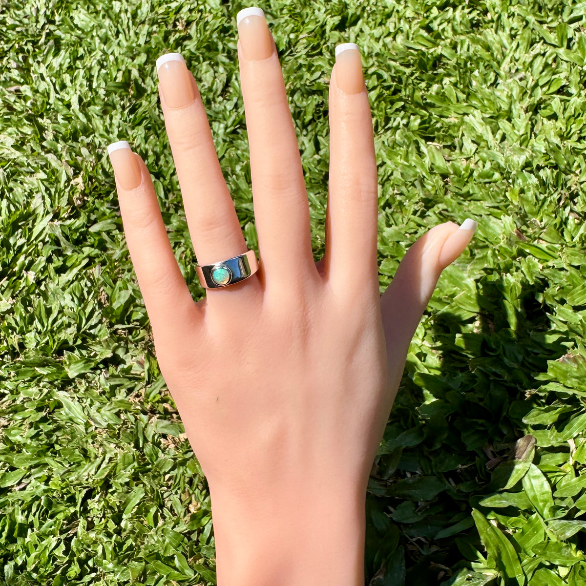0.8ct Lightning Ridge Opal Ring ~ 'Esperance Blue' | 925 Sterling Silver | Solid Australian Opal