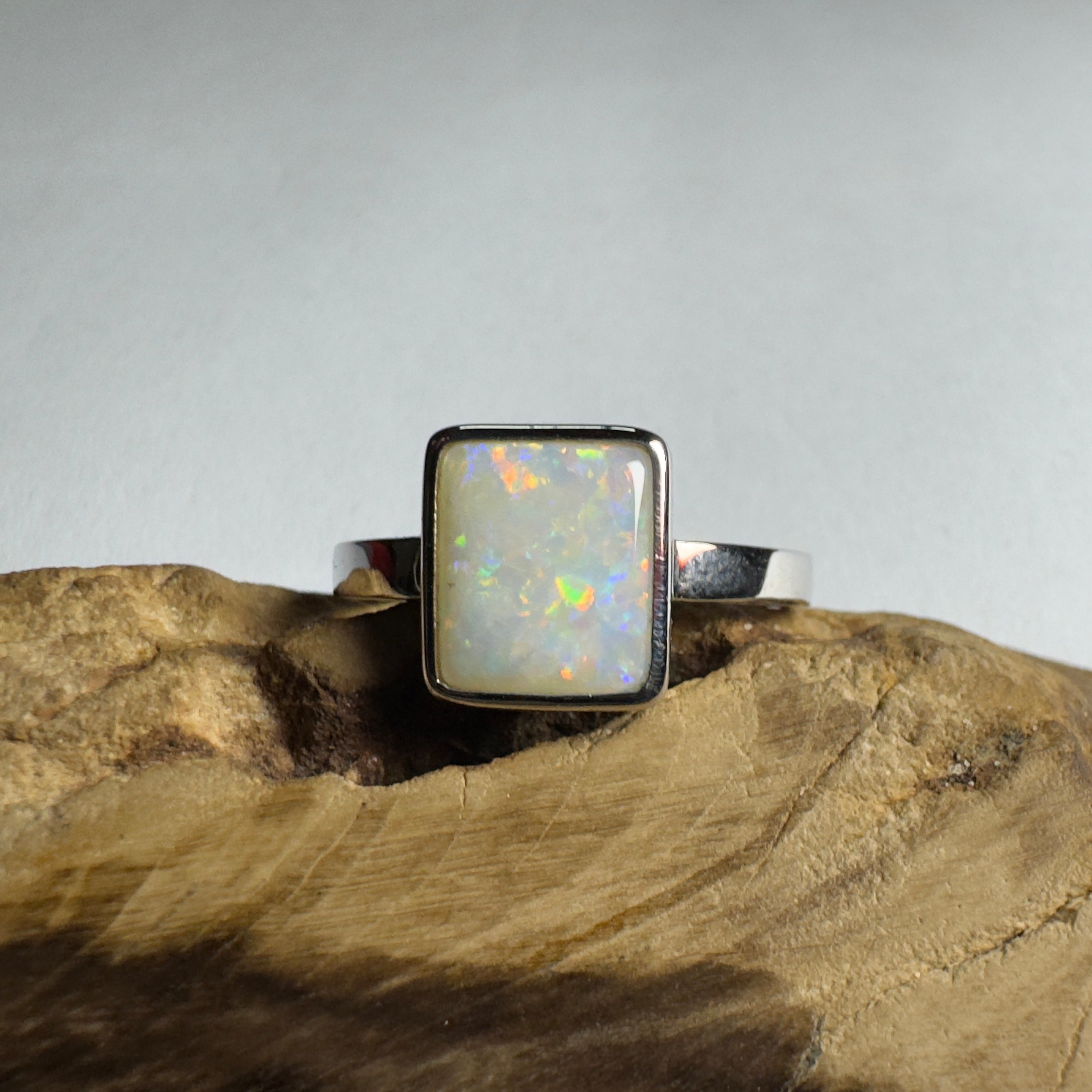1.7ct Coober Pedy Opal Ring ~ 'Purnululu Prism' | 925 Sterling Silver | Solid Australian Opal