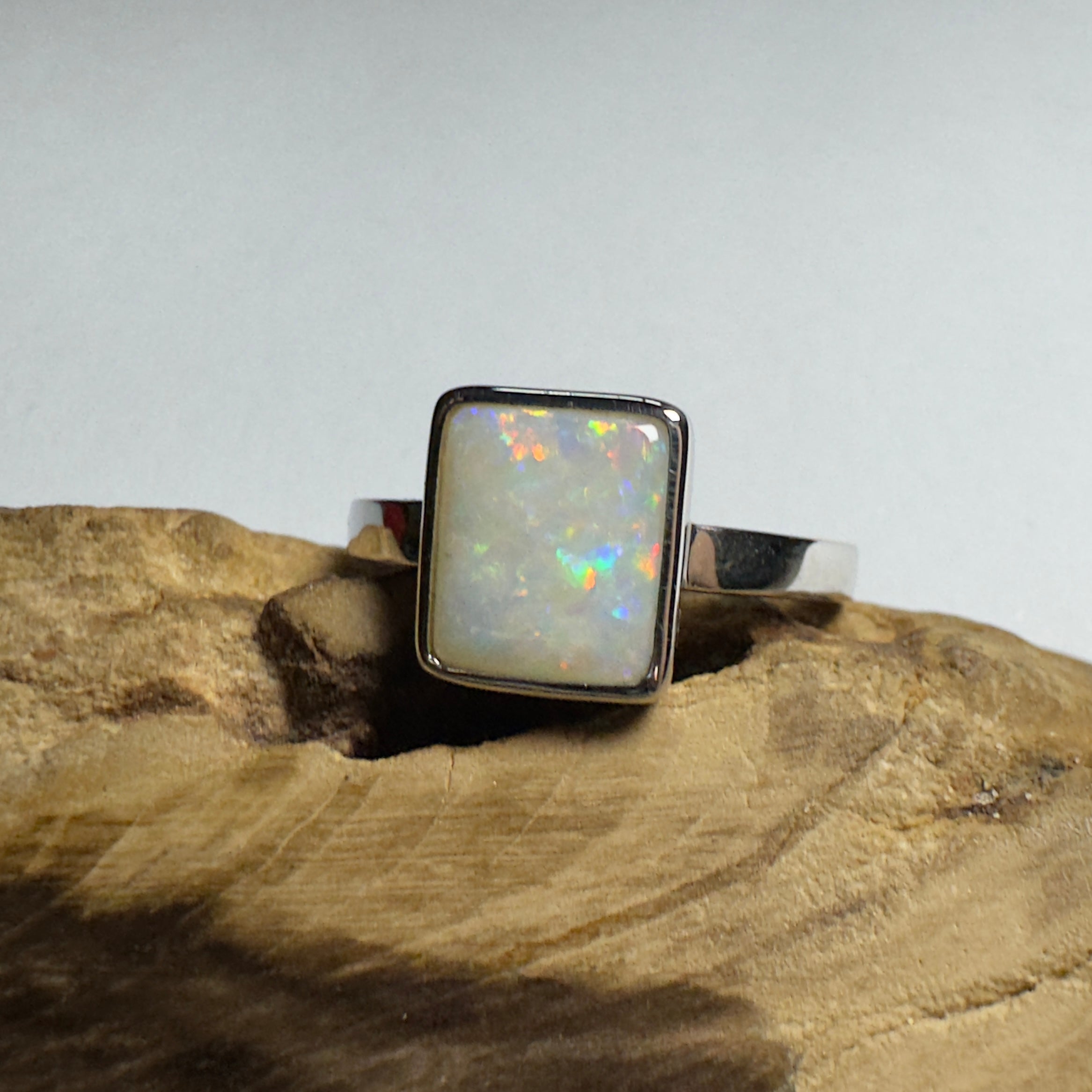 1.7ct Coober Pedy Opal Ring ~ 'Purnululu Prism' | 925 Sterling Silver | Solid Australian Opal