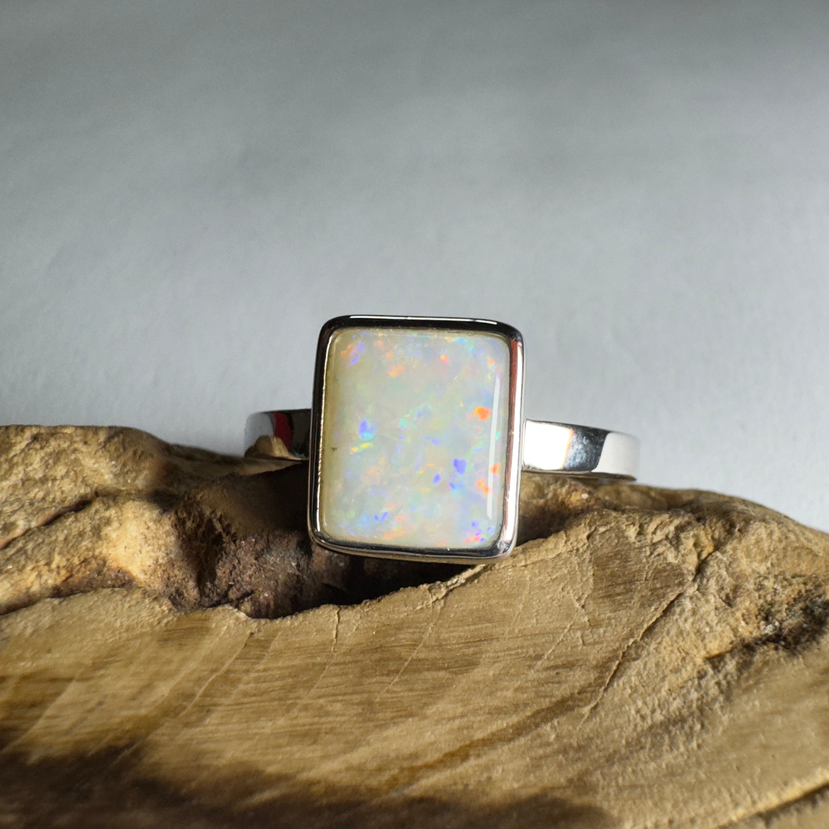 1.7ct Coober Pedy Opal Ring ~ 'Purnululu Prism' | 925 Sterling Silver | Solid Australian Opal