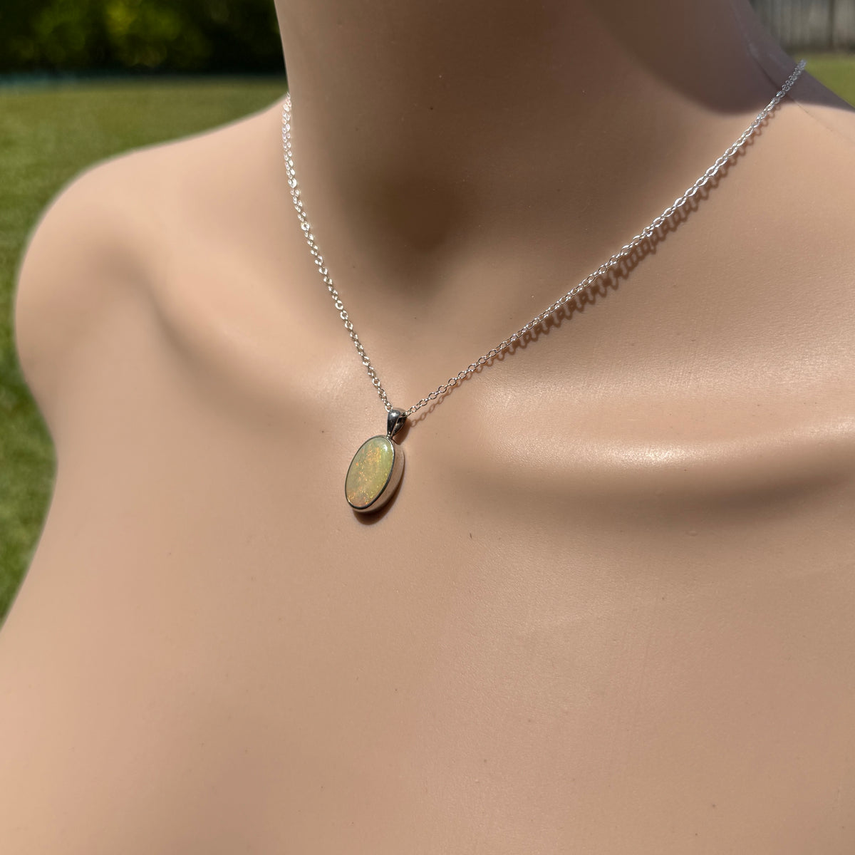 5.7ct Lightning Ridge Opal Pendant Necklace ~ 'Porongurup Ember' | 925 Sterling Silver | Solid Australian Opal