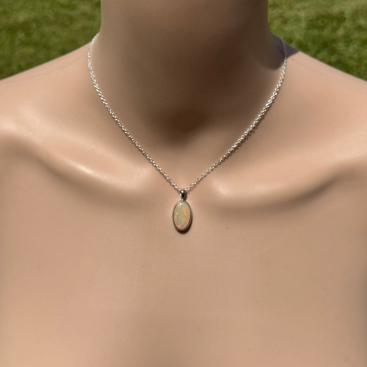 5.7ct Lightning Ridge Opal Pendant Necklace ~ 'Porongurup Ember' | 925 Sterling Silver | Solid Australian Opal