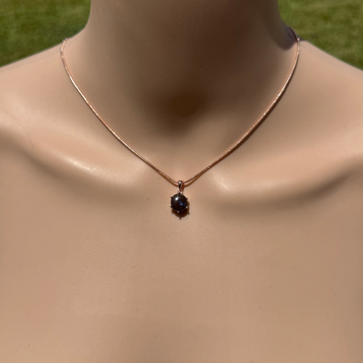 1.6ct Queensland Opal Pendant Necklace ~ 'Coffs Coast Green' | Rose Gold Coated 925 Sterling Silver | Solid Australian Opal