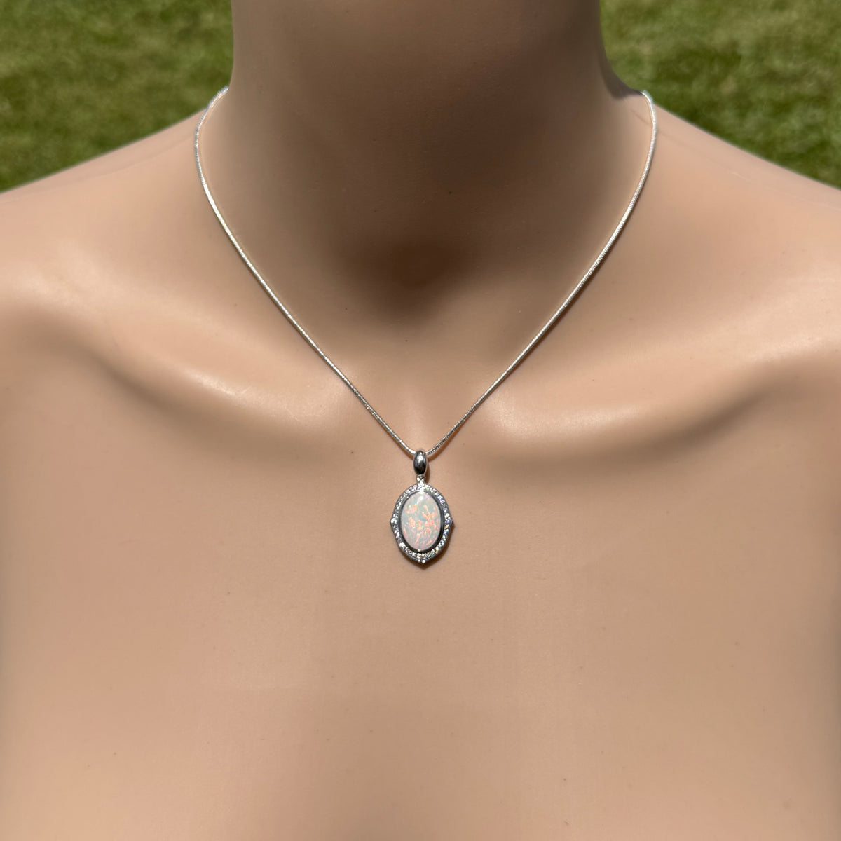 2.2ct Coober Pedy Opal Pendant Necklace ~ 'Lorne Coast Glow' | 925 Sterling Silver | Solid Australian Opal