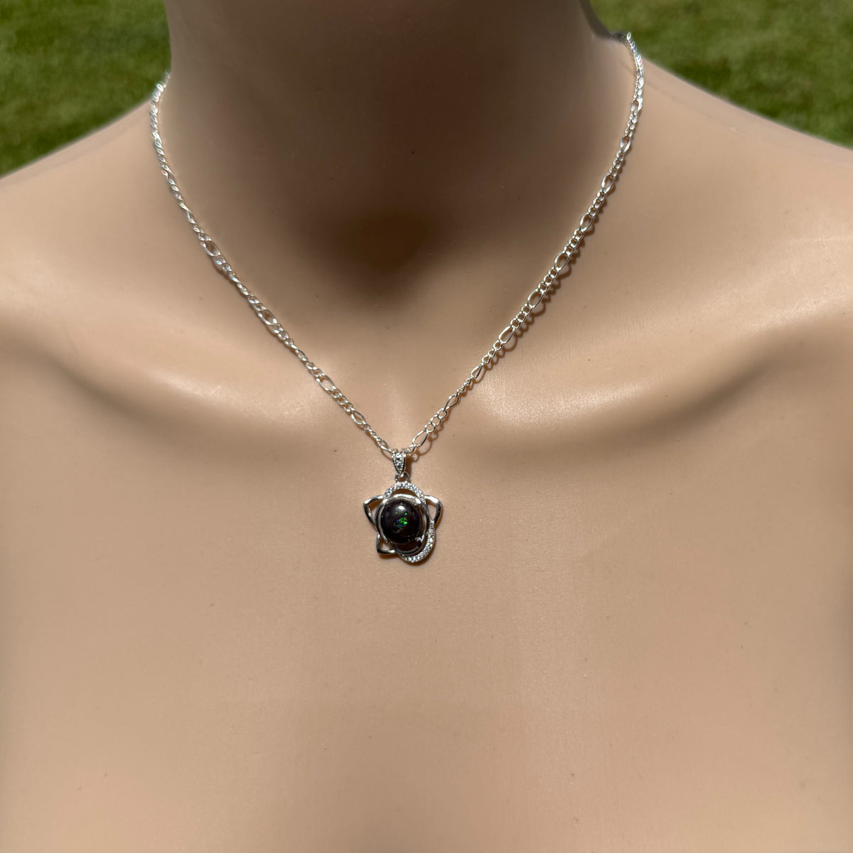 1.8ct Queensland Opal Pendant Necklace ~ 'Cape Otway Fire' | 925 Sterling Silver | Solid Australian Opal