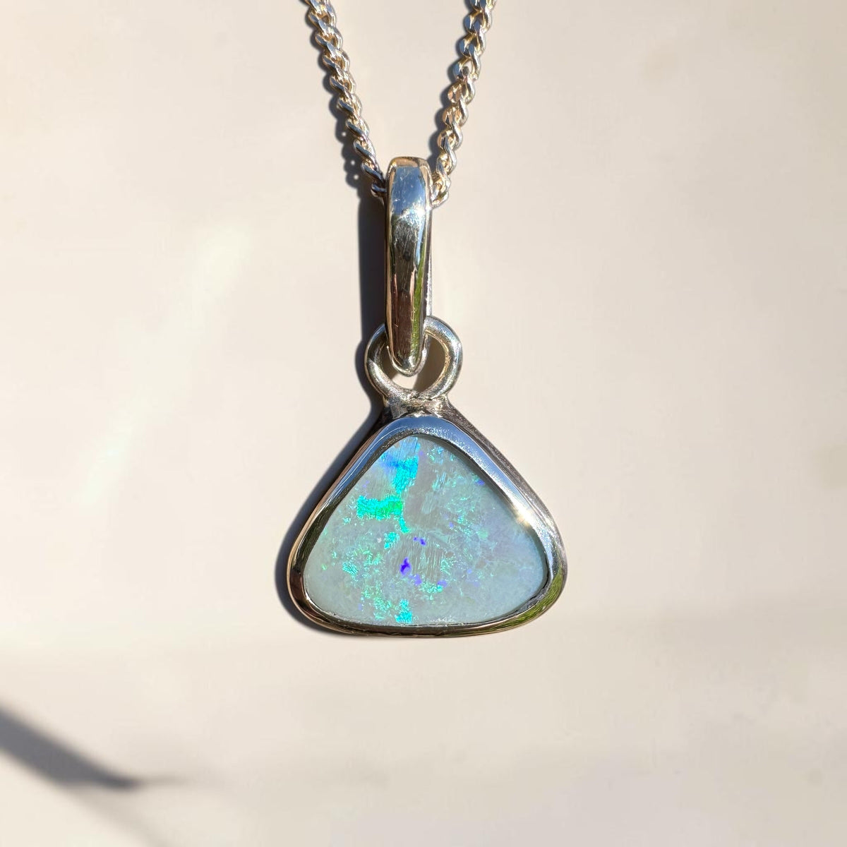 2.3ct Lightning Ridge Opal Pendant Necklace ~ 'Bingil Bay Teal' | 925 Sterling Silver | Solid Australian Opal