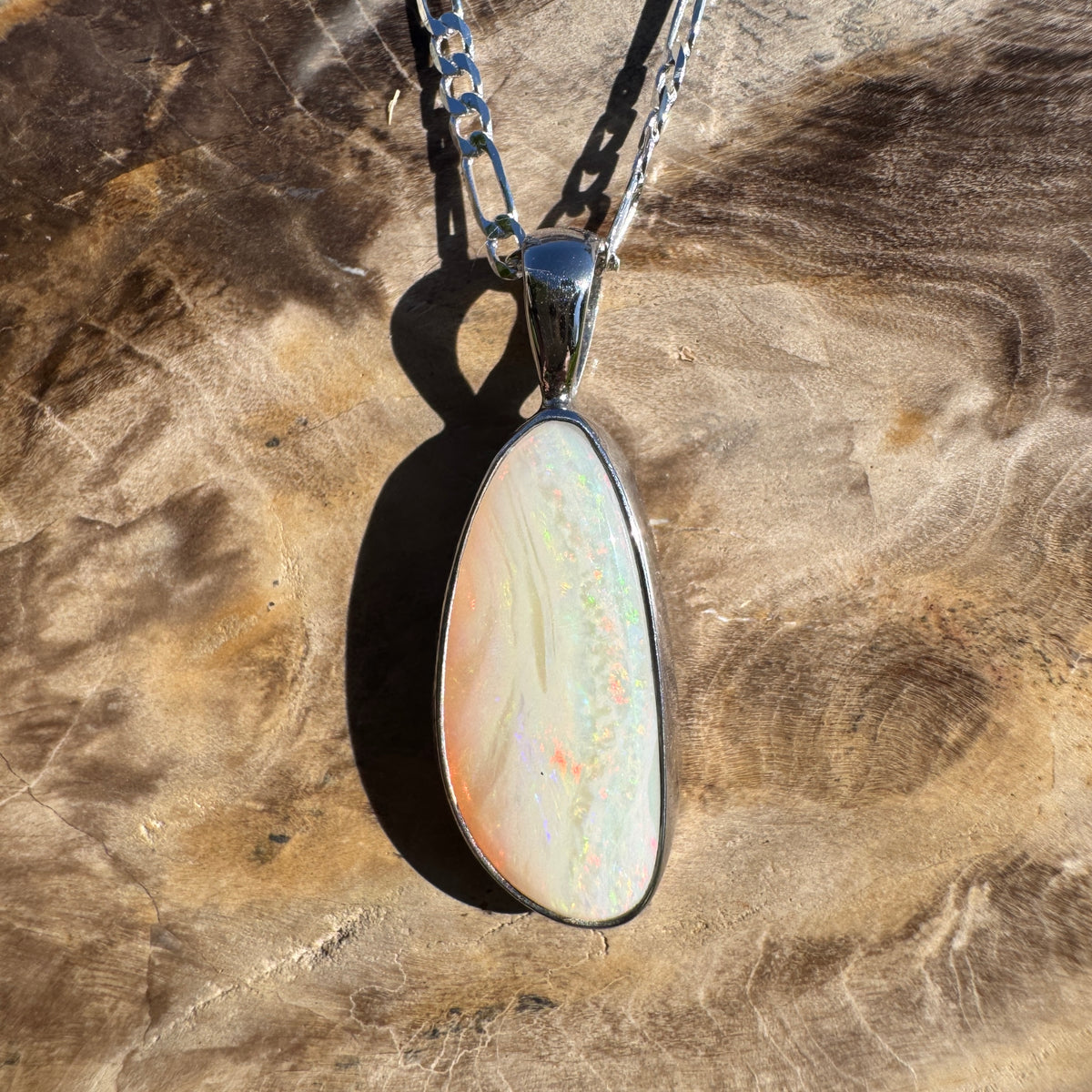 4.2ct Coober Pedy Opal Pendant Necklace ~ 'Painted Cliffs Palette' | 925 Sterling Silver | Solid Australian Opal