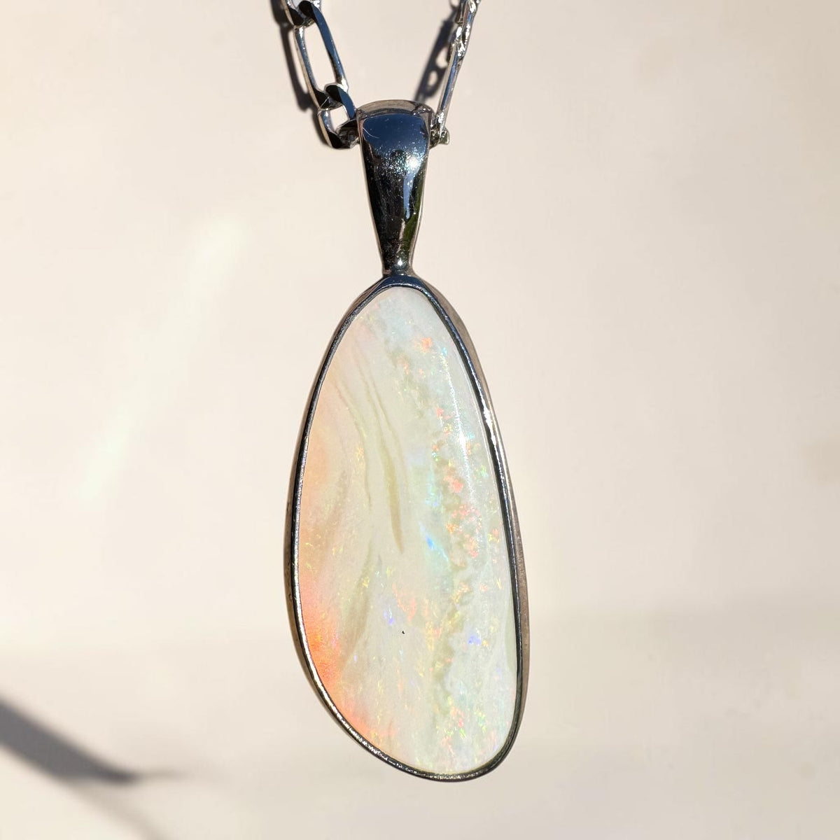 4.2ct Coober Pedy Opal Pendant Necklace ~ 'Painted Cliffs Palette' | 925 Sterling Silver | Solid Australian Opal