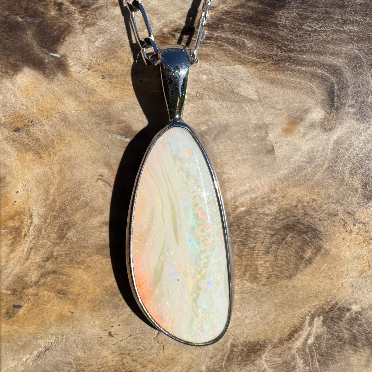 4.2ct Coober Pedy Opal Pendant Necklace ~ 'Painted Cliffs Palette' | 925 Sterling Silver | Solid Australian Opal
