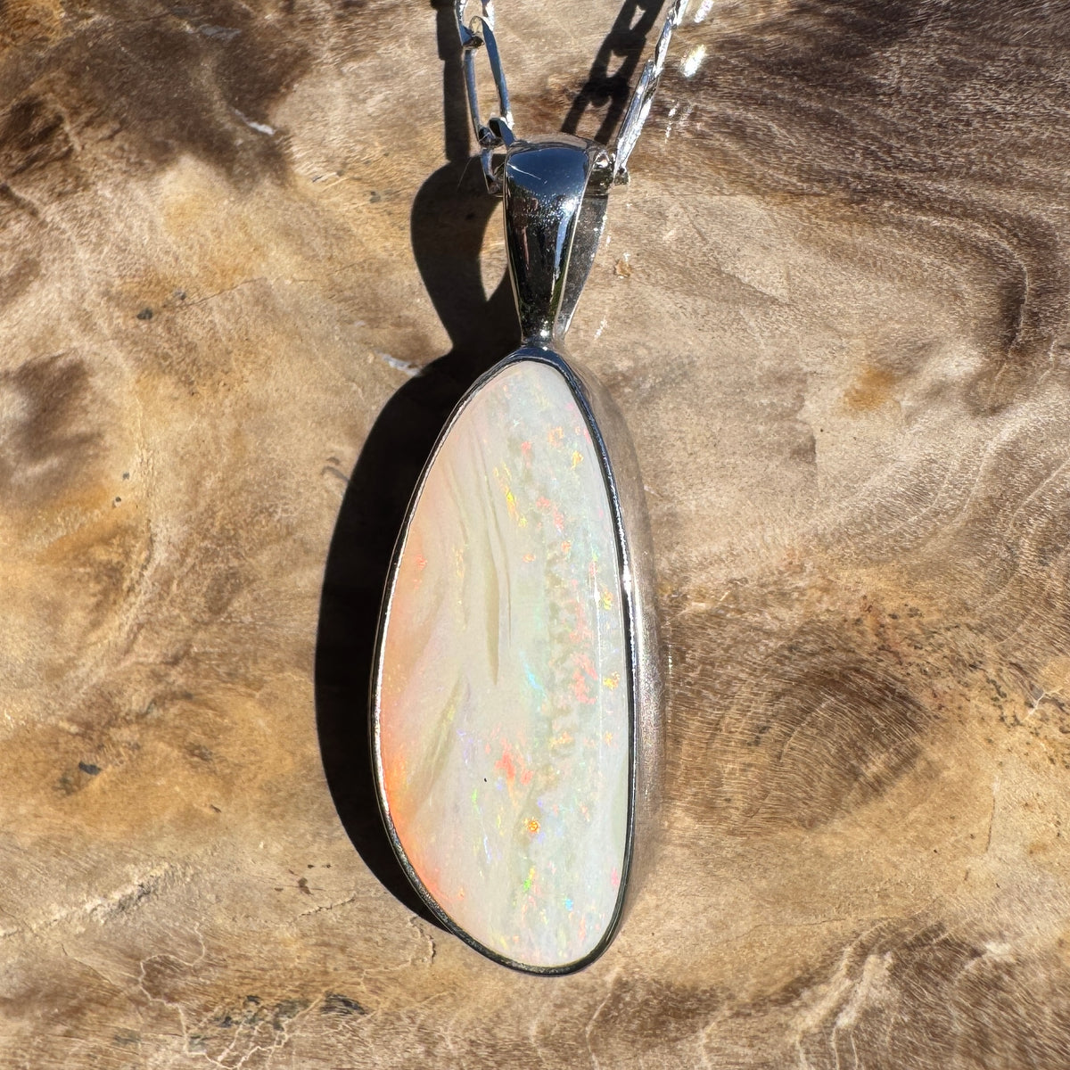 4.2ct Coober Pedy Opal Pendant Necklace ~ 'Painted Cliffs Palette' | 925 Sterling Silver | Solid Australian Opal