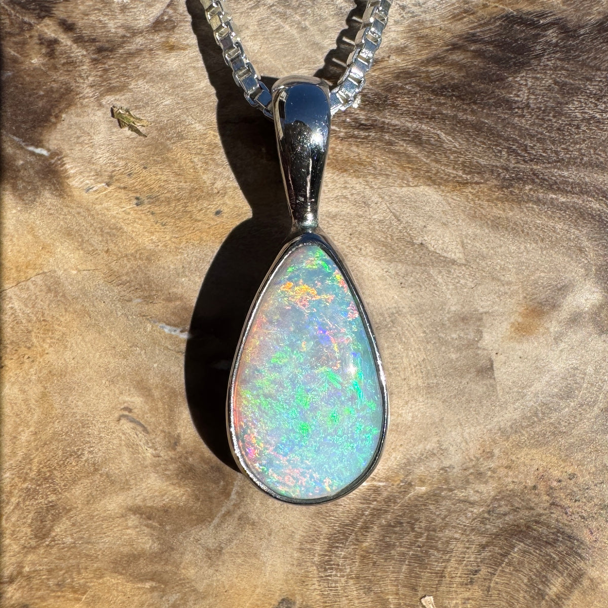 1ct Lightning Ridge Opal Pendant Necklace ~ 'Coolangatta Carnival' | 925 Sterling Silver | Solid Australian Opal