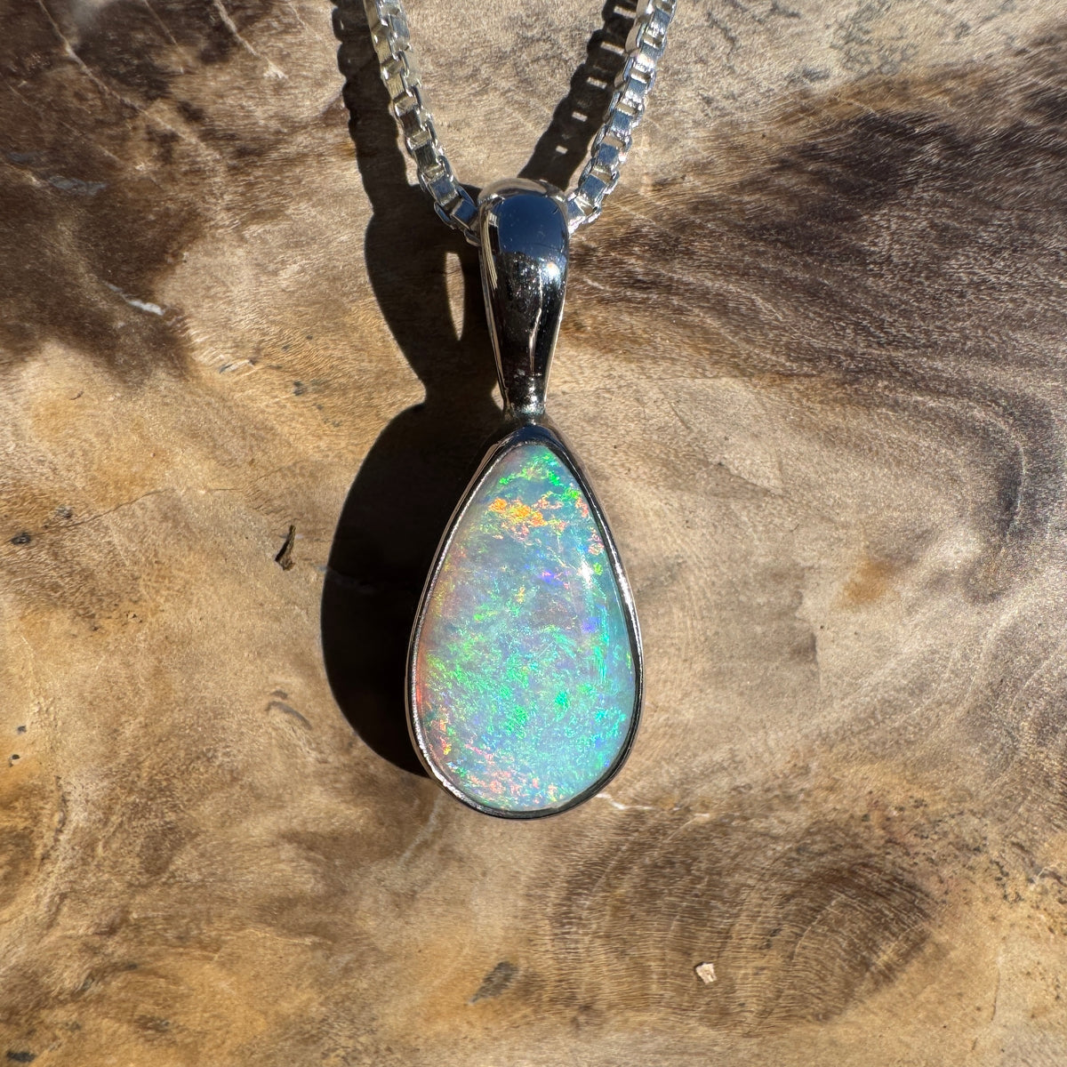 1ct Lightning Ridge Opal Pendant Necklace ~ 'Coolangatta Carnival' | 925 Sterling Silver | Solid Australian Opal