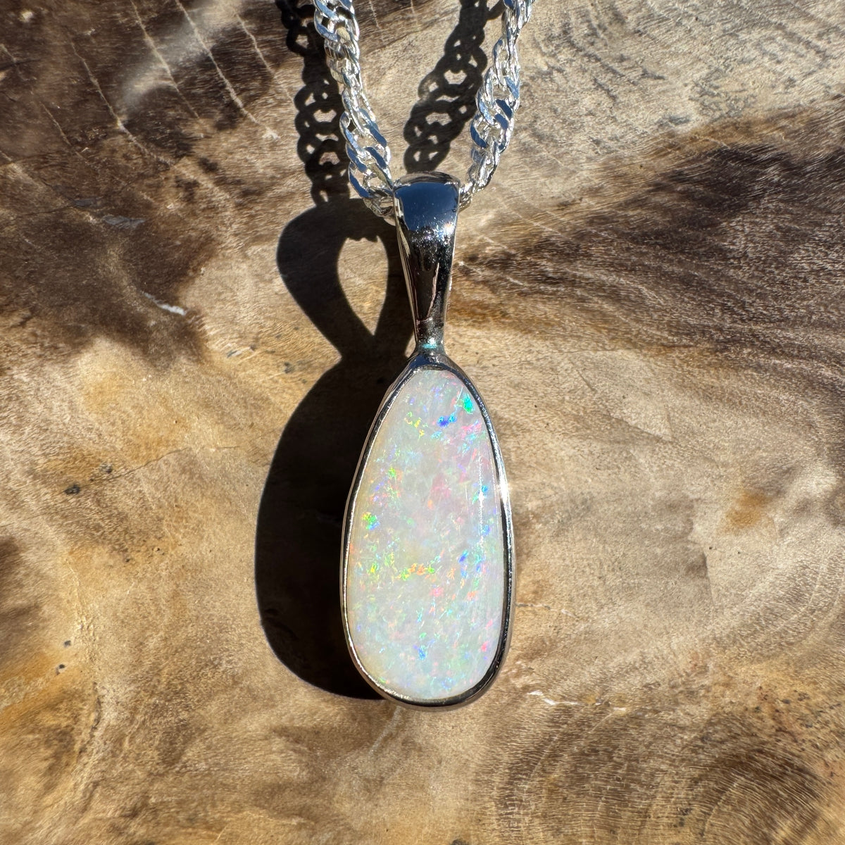 1.3ct Coober Pedy Opal Pendant Necklace ~ 'Edith Falls Mosaic' | 925 Sterling Silver | Solid Australian Opal
