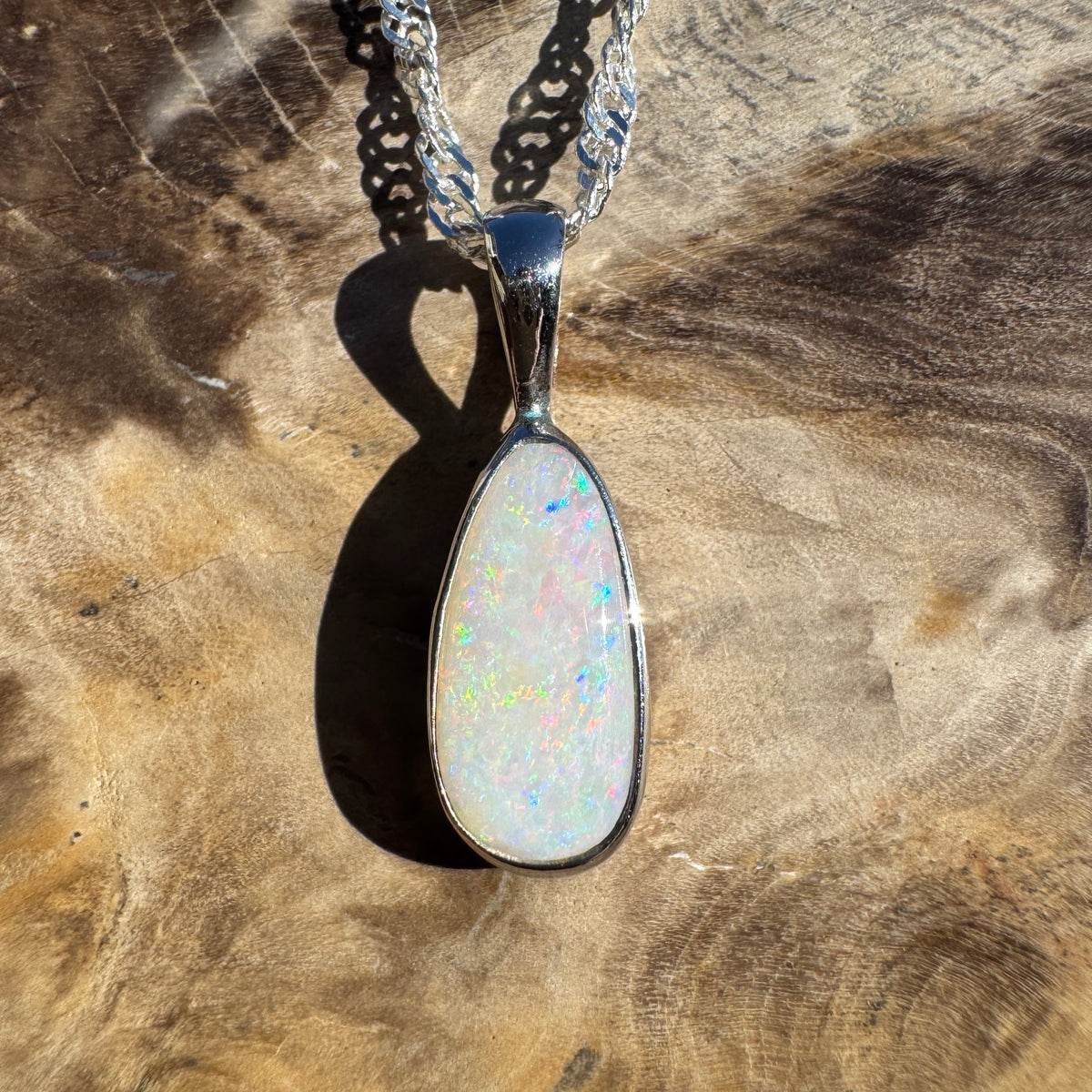 1.3ct Coober Pedy Opal Pendant Necklace ~ 'Edith Falls Mosaic' | 925 Sterling Silver | Solid Australian Opal