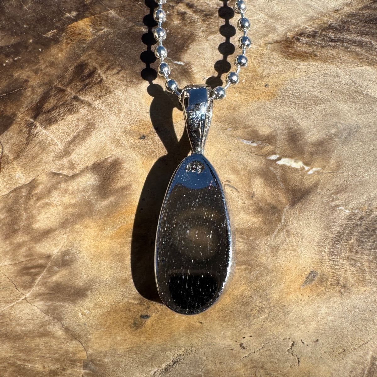 1.5ct Coober Pedy Opal Pendant Necklace ~ 'Lake Tyrrell Skies' | 925 Sterling Silver | Solid Australian Opal