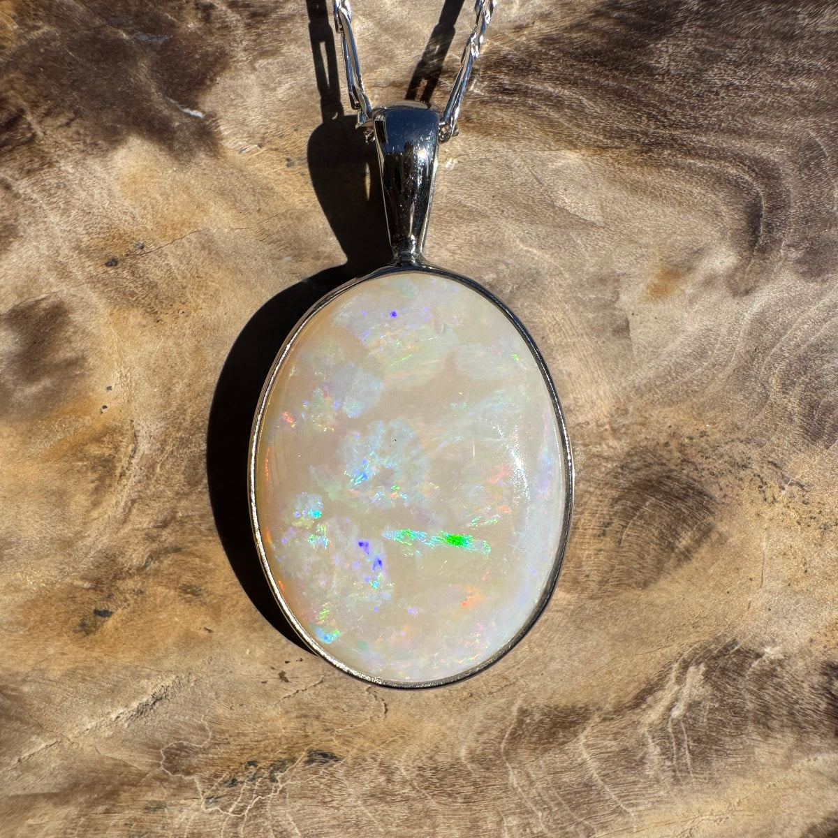 7.5ct Lightning Ridge Opal Pendant Necklace ~ 'Minyon Falls Dawnbreak' | 925 Sterling Silver | Solid Australian Opal
