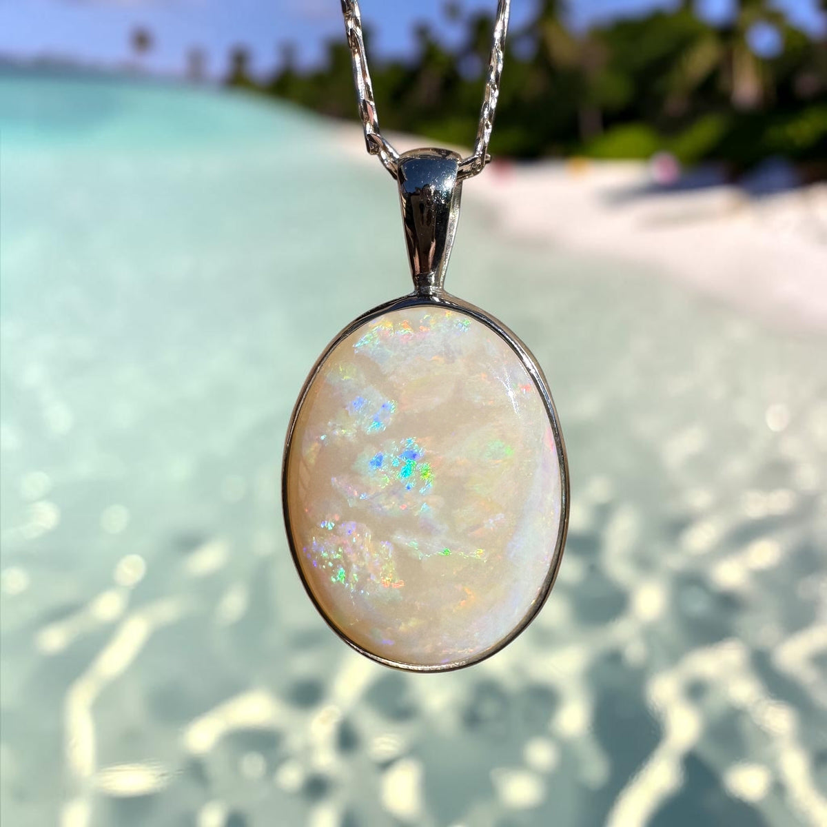 7.5ct Lightning Ridge Opal Pendant Necklace ~ 'Minyon Falls Dawnbreak' | 925 Sterling Silver | Solid Australian Opal
