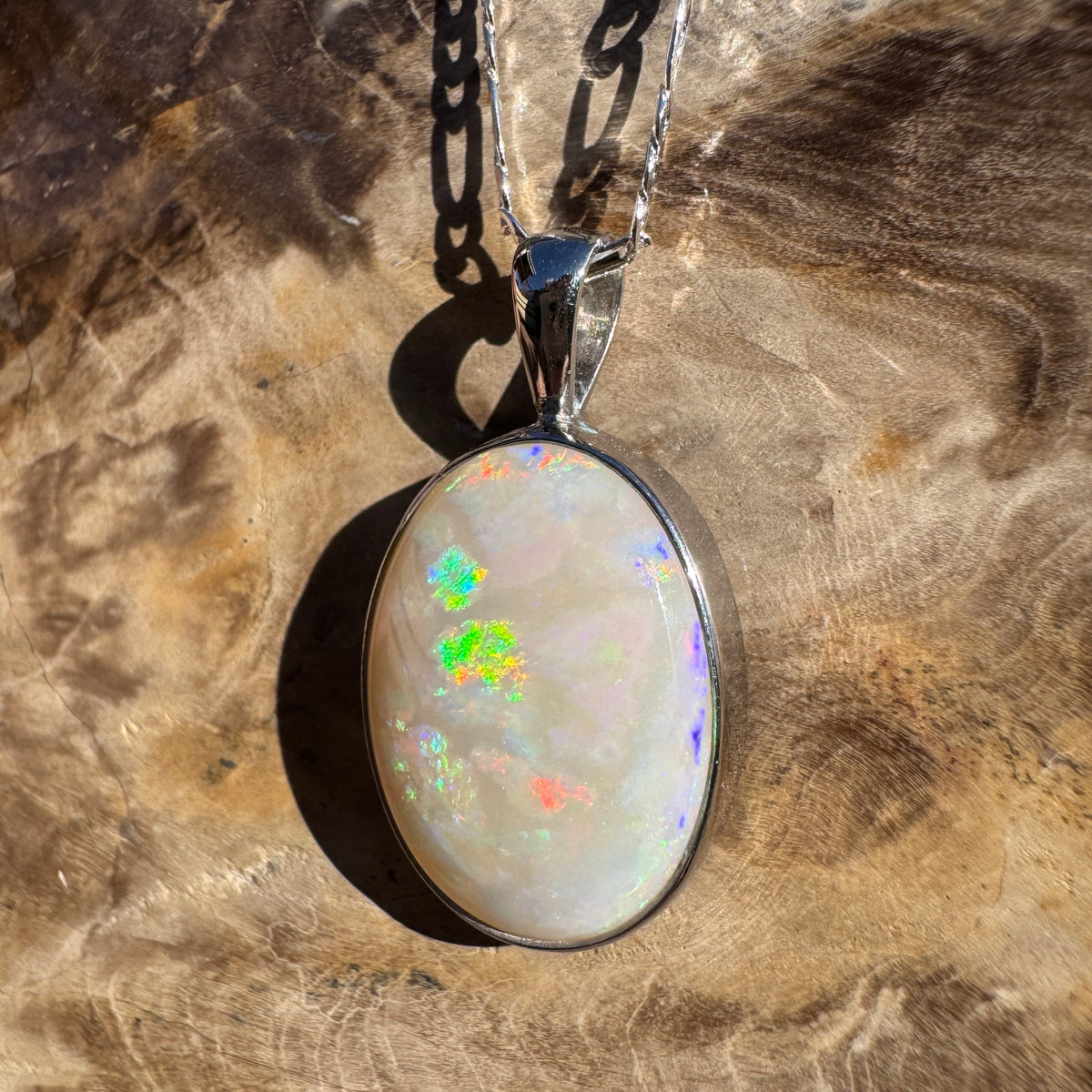 7.5ct Lightning Ridge Opal Pendant Necklace ~ 'Minyon Falls Dawnbreak' | 925 Sterling Silver | Solid Australian Opal