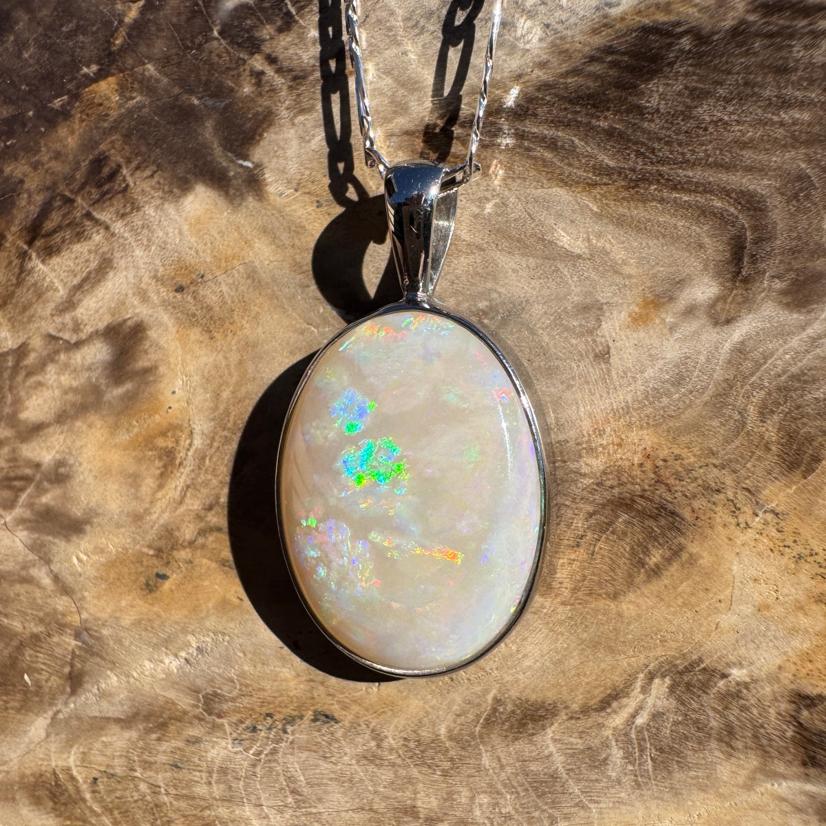 7.5ct Lightning Ridge Opal Pendant Necklace ~ 'Minyon Falls Dawnbreak' | 925 Sterling Silver | Solid Australian Opal