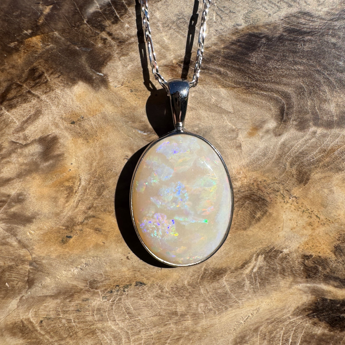 7.5ct Lightning Ridge Opal Pendant Necklace ~ 'Minyon Falls Dawnbreak' | 925 Sterling Silver | Solid Australian Opal