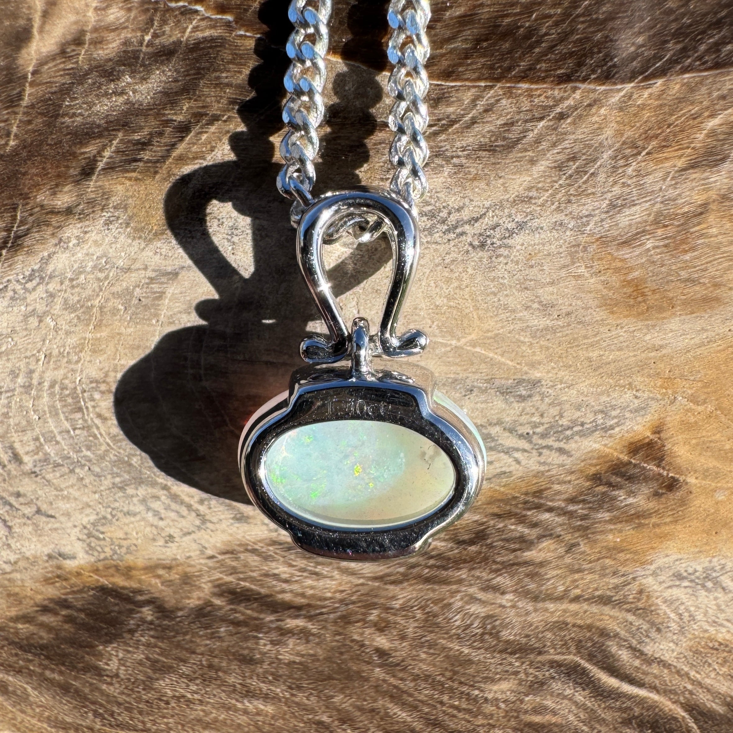 1.4ct Coober Pedy Opal Pendant Necklace ~ 'Lyndhurst Radiance' | 925 Sterling Silver | Solid Australian Opal