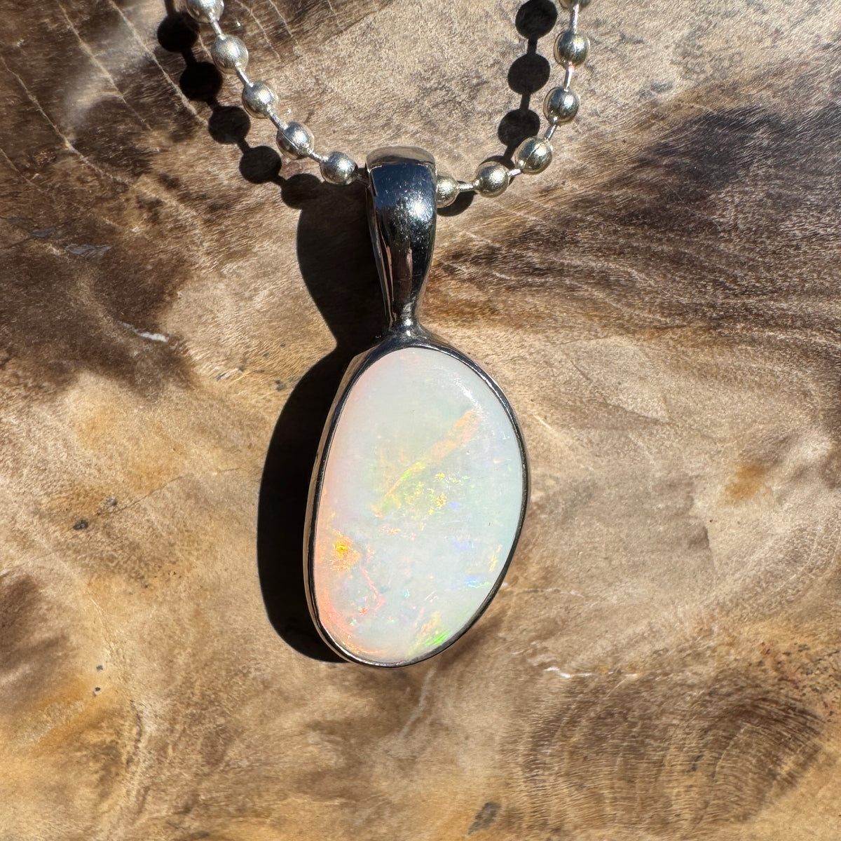 1.8ct Coober Pedy Opal Pendant Necklace ~ 'Mount Canobolas Dusk' | 925 Sterling Silver | Solid Australian Opal