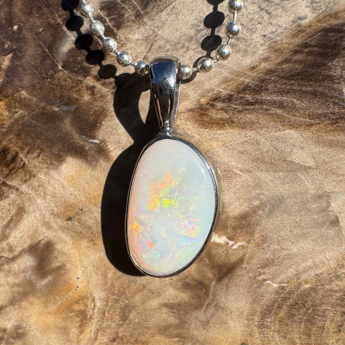 1.8ct Coober Pedy Opal Pendant Necklace ~ 'Mount Canobolas Dusk' | 925 Sterling Silver | Solid Australian Opal
