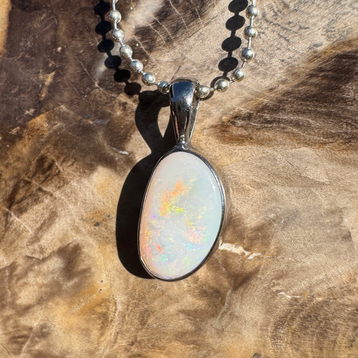 1.8ct Coober Pedy Opal Pendant Necklace ~ 'Mount Canobolas Dusk' | 925 Sterling Silver | Solid Australian Opal