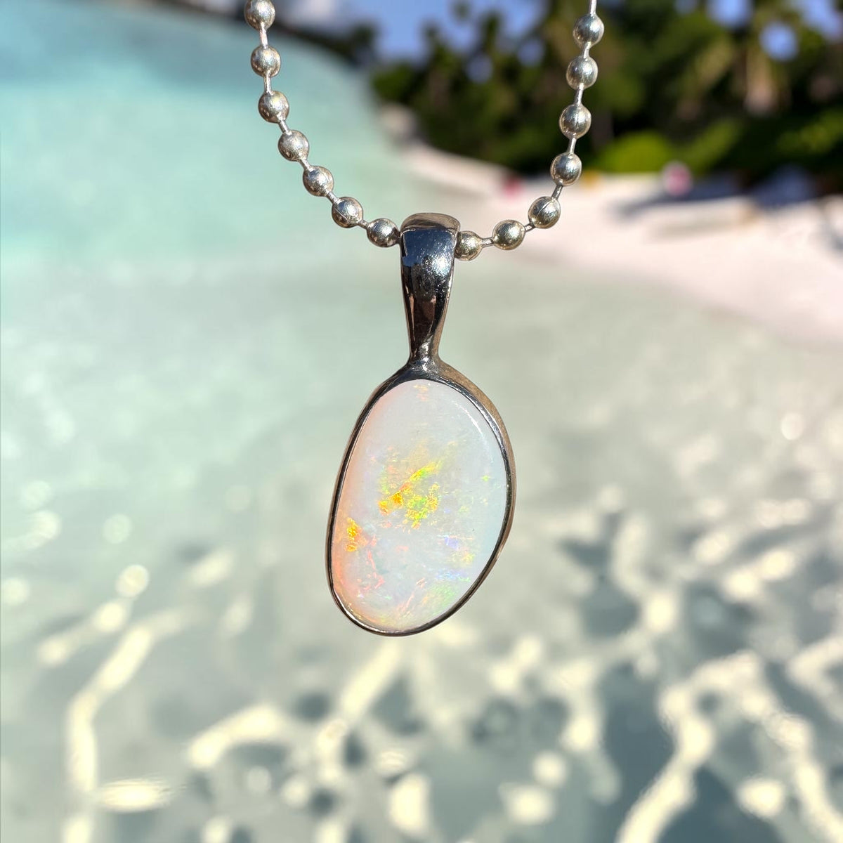1.8ct Coober Pedy Opal Pendant Necklace ~ 'Mount Canobolas Dusk' | 925 Sterling Silver | Solid Australian Opal