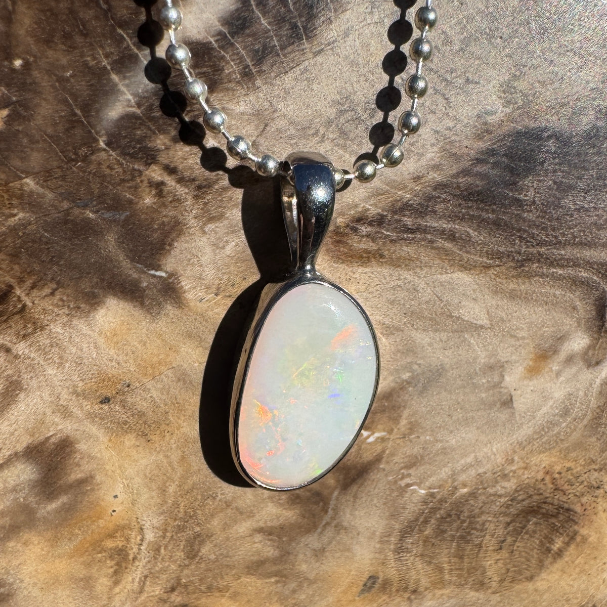 1.8ct Coober Pedy Opal Pendant Necklace ~ 'Mount Canobolas Dusk' | 925 Sterling Silver | Solid Australian Opal
