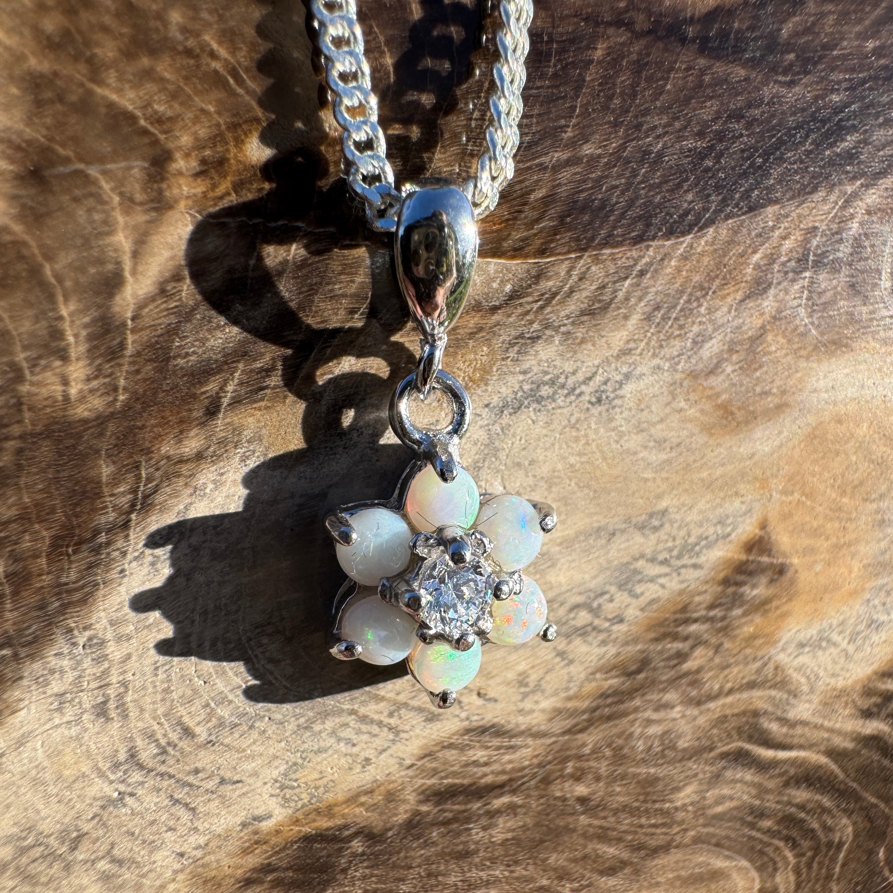 1.2ct Coober Pedy Opal Pendant Necklace ~ 'Orroroo Sunrise' | 925 Sterling Silver | Solid Australian Opal