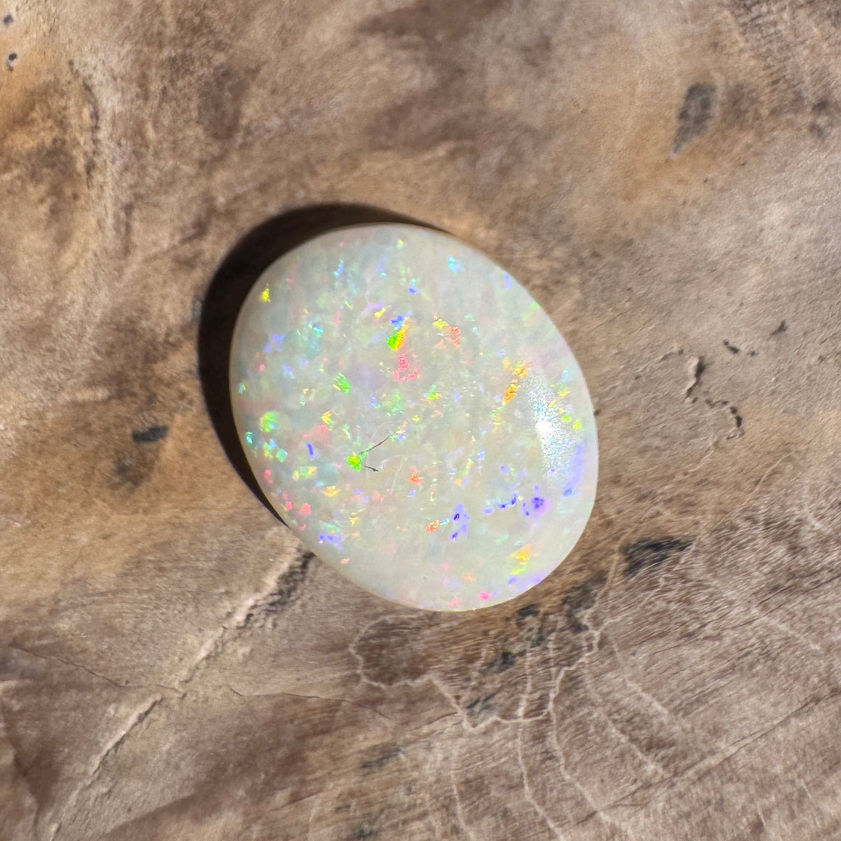 1.5ct Coober Pedy White Opal | Solid Australian Opal | Hand-Cut