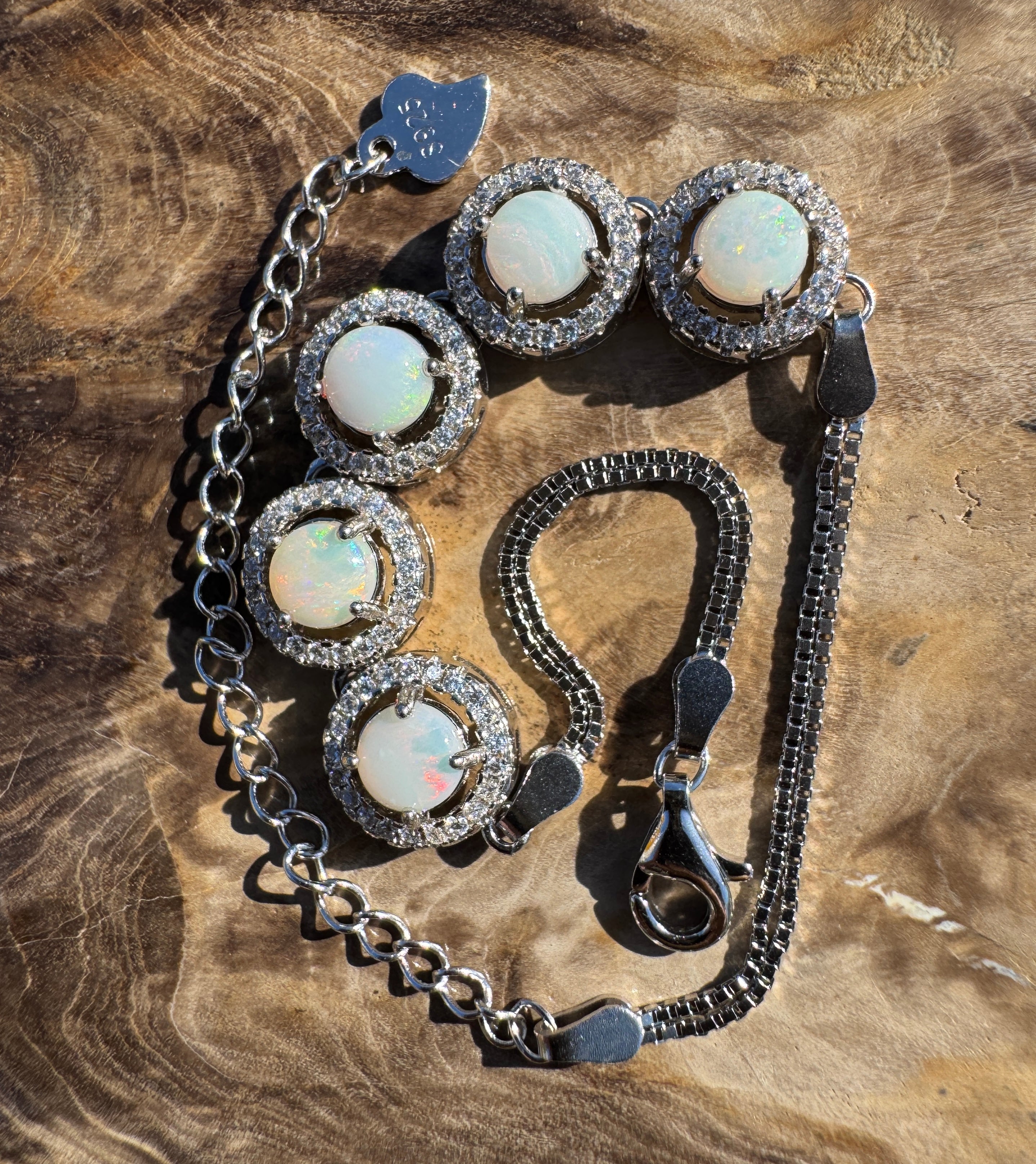 Great Sandy Drift - 1.5ct Coober Pedy Opal 925 Silver Bracelet