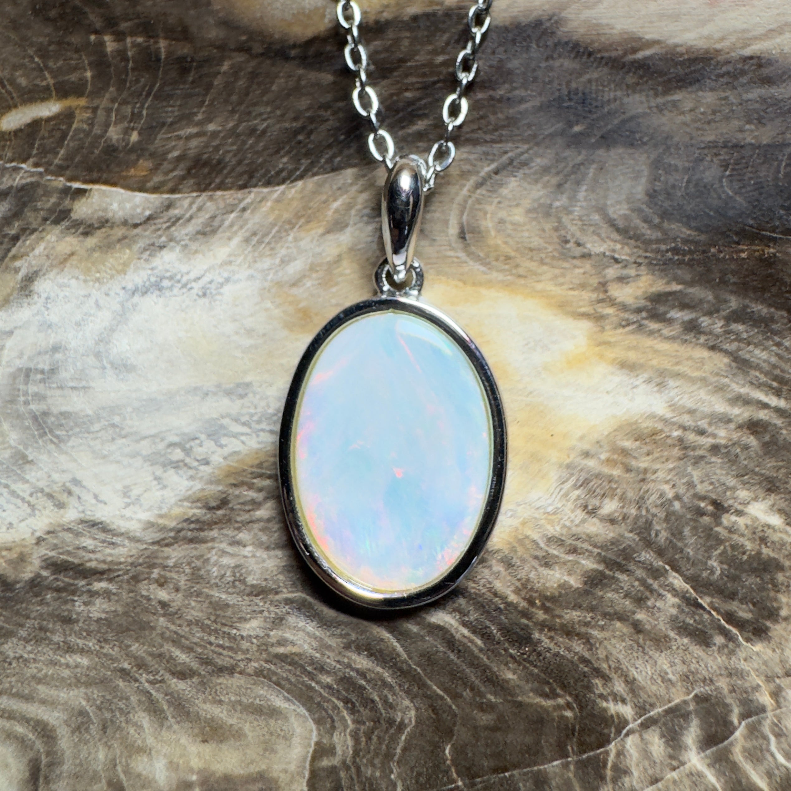 2.9ct Coober Pedy Opal Pendant Necklace ~ 'Karijini Sun' | 925 Sterling Silver | Solid Australian Opal